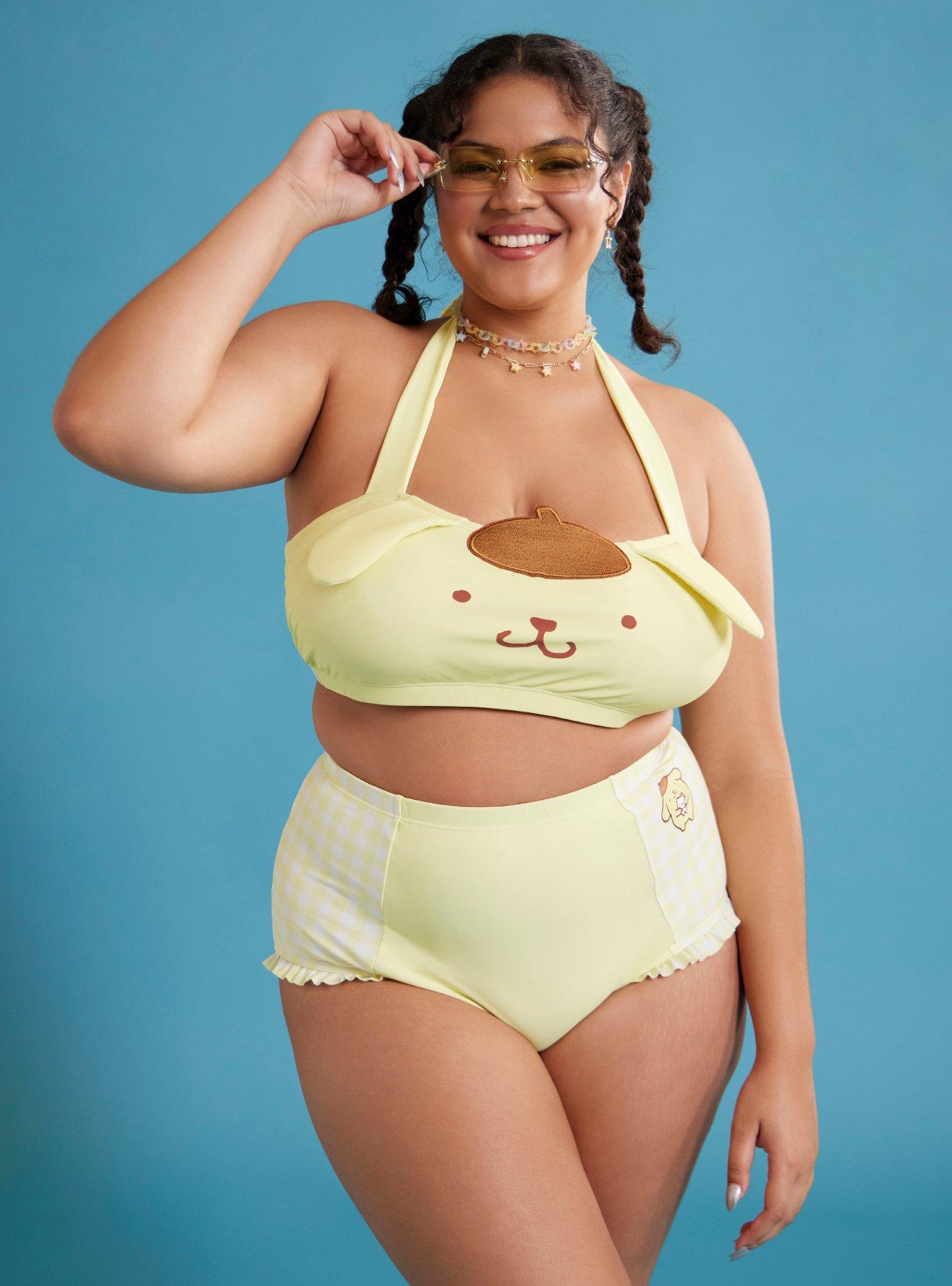 Pompompurin Halter Swim Top Plus Size, MULTI, hi-res