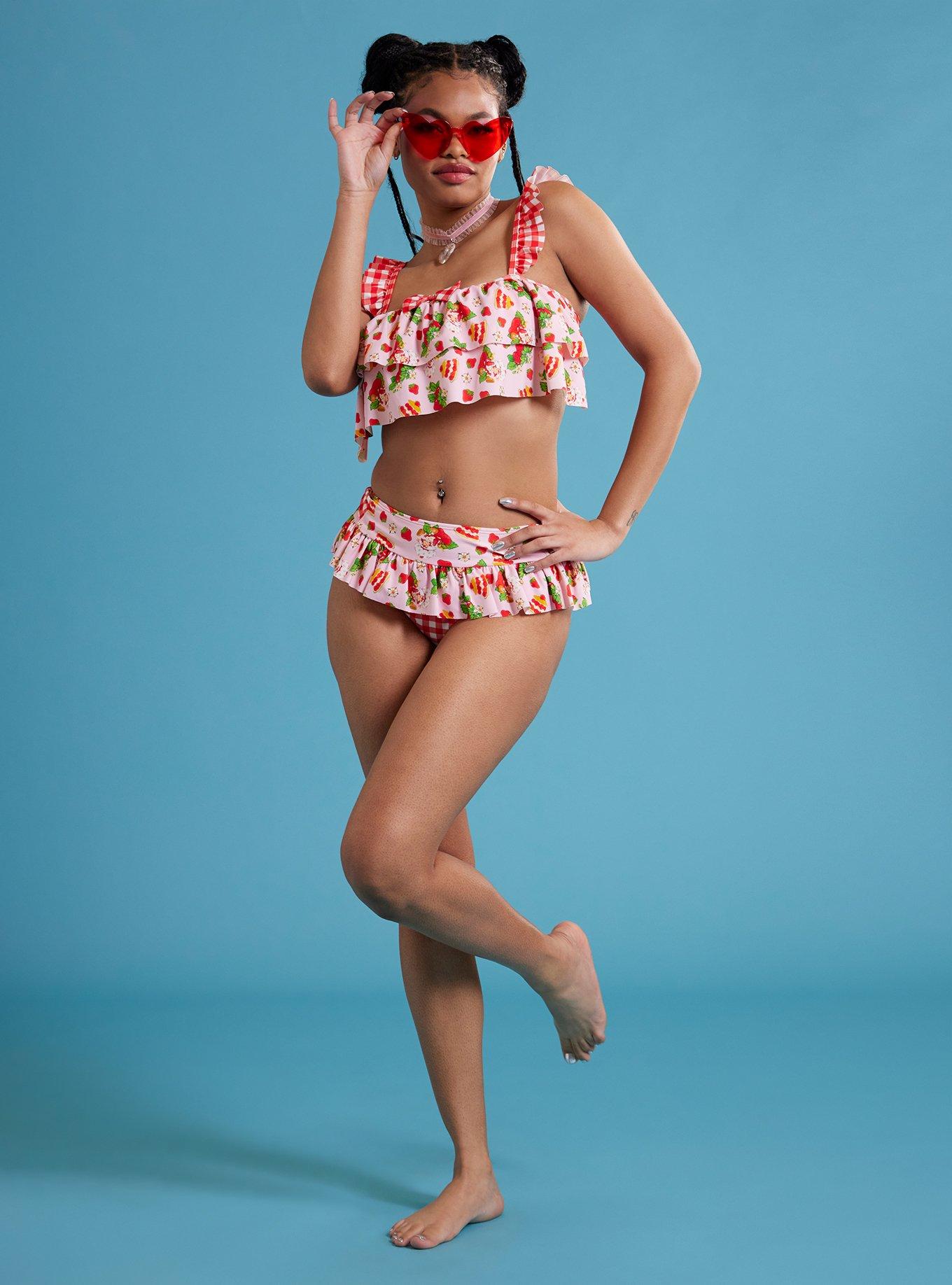 Strawberry Shortcake Dessert Ruffle Skirted Swim Bottoms, MULTI, hi-res