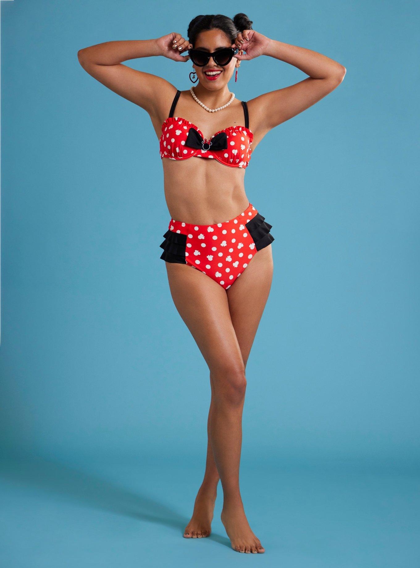 Disney Minnie Mouse Polka Dot Ruffle Swim Bottoms, MULTI, hi-res