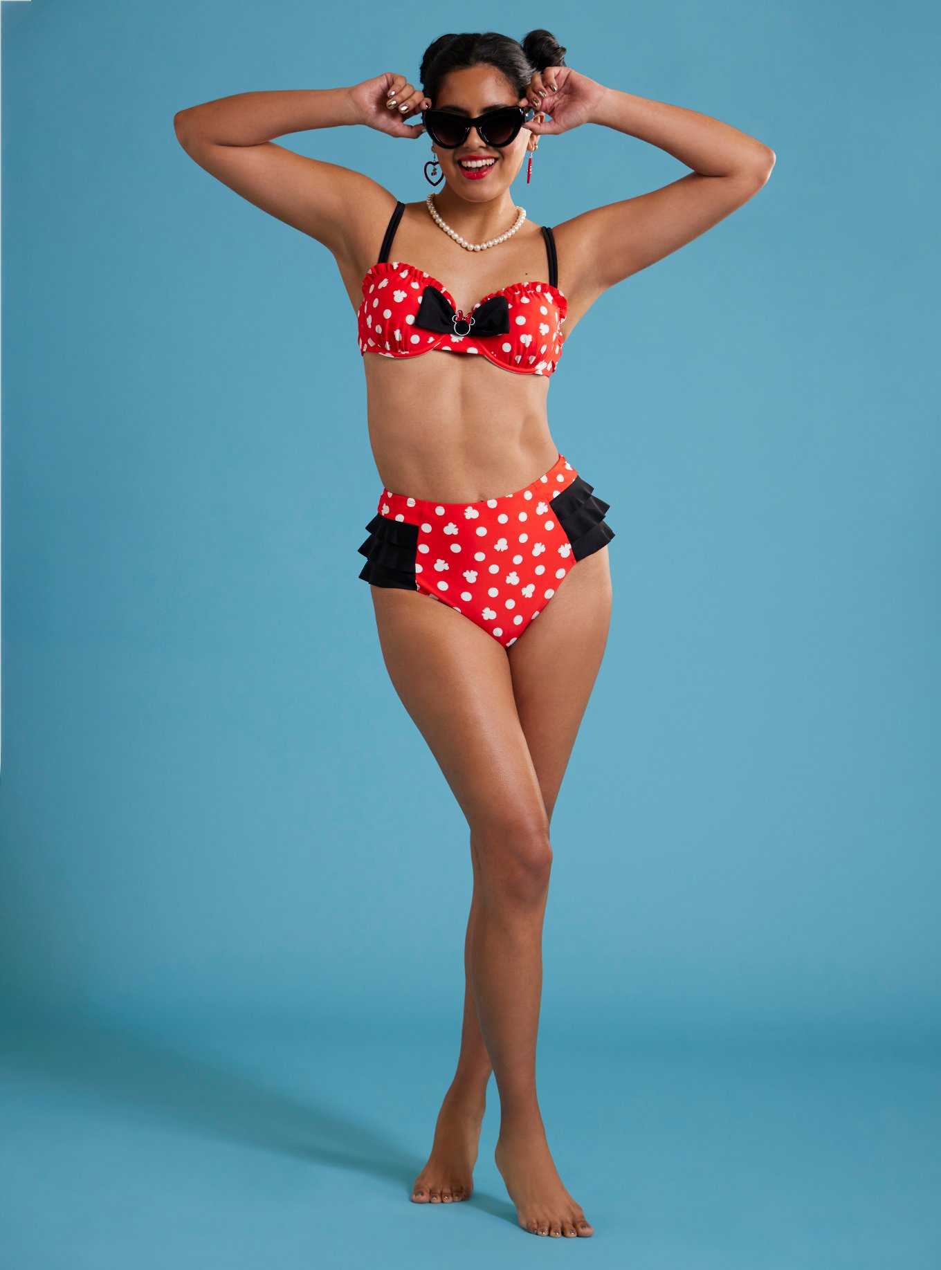 Disney Minnie Mouse Polka Dot Ruffle Swim Bottoms, , hi-res