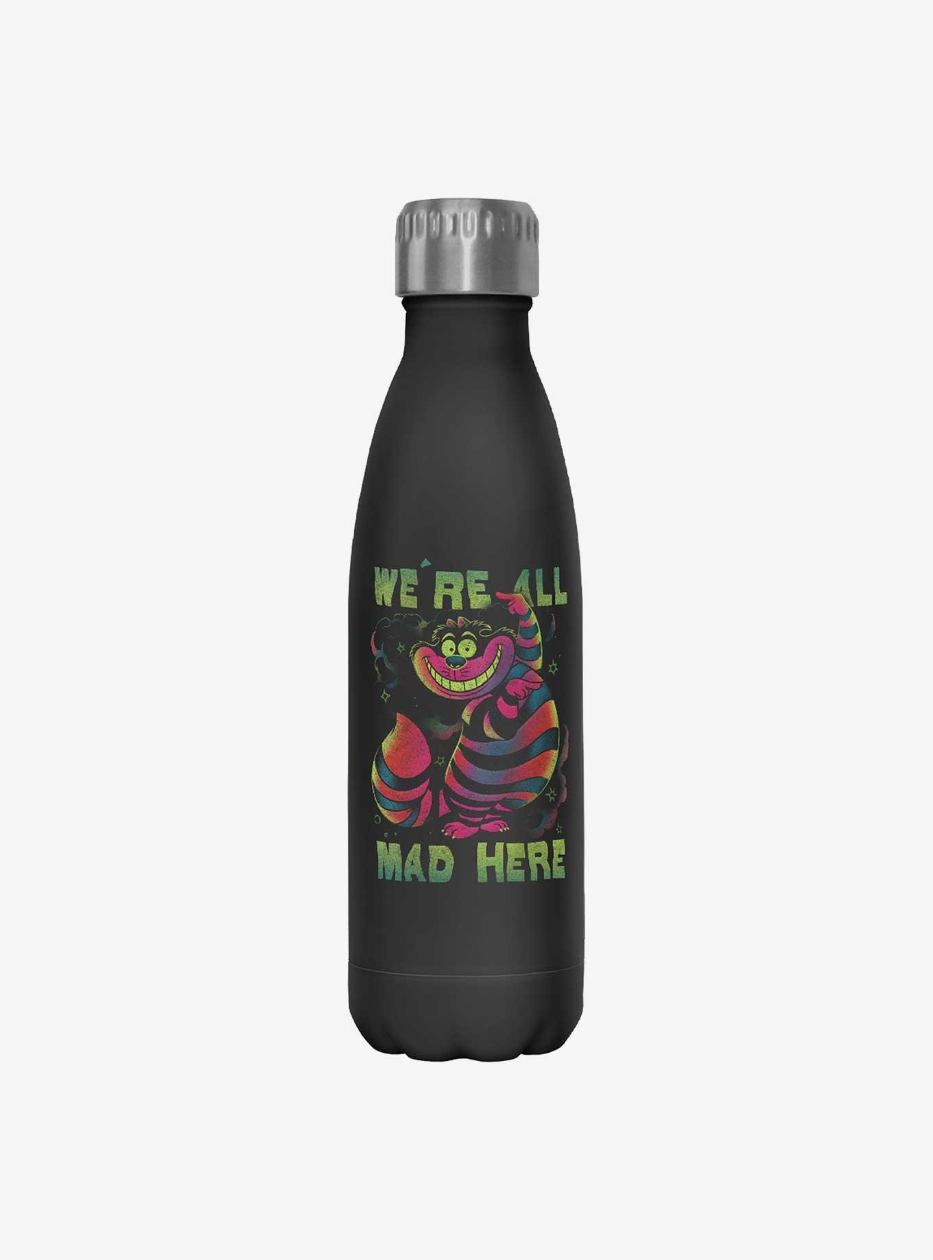 Disney Alice In Wonderland Cheshire We're All Mad Here Water Bottle, , hi-res