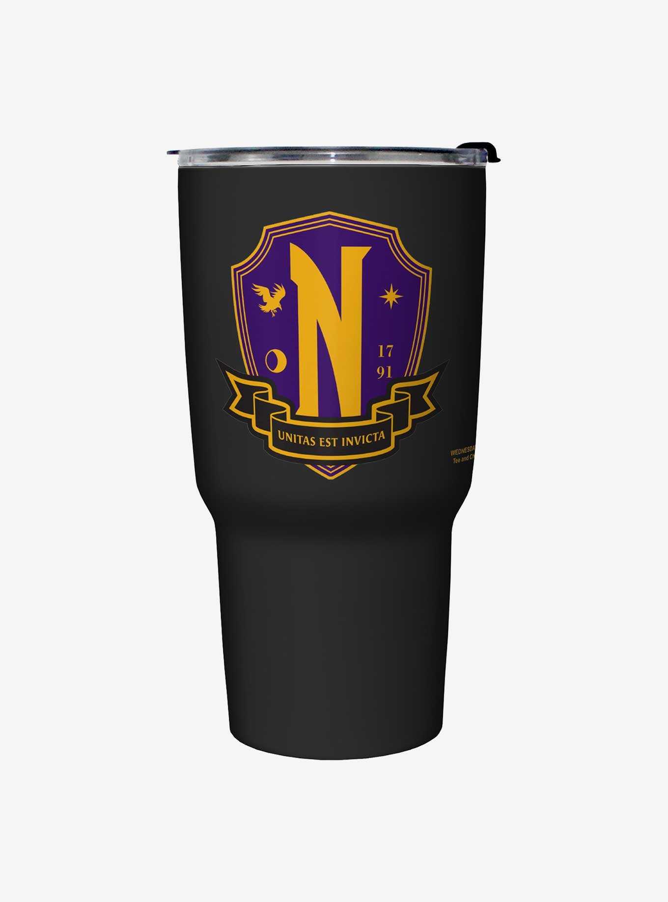 Wednesday Nevermore Academy Crest Travel Mug, , hi-res