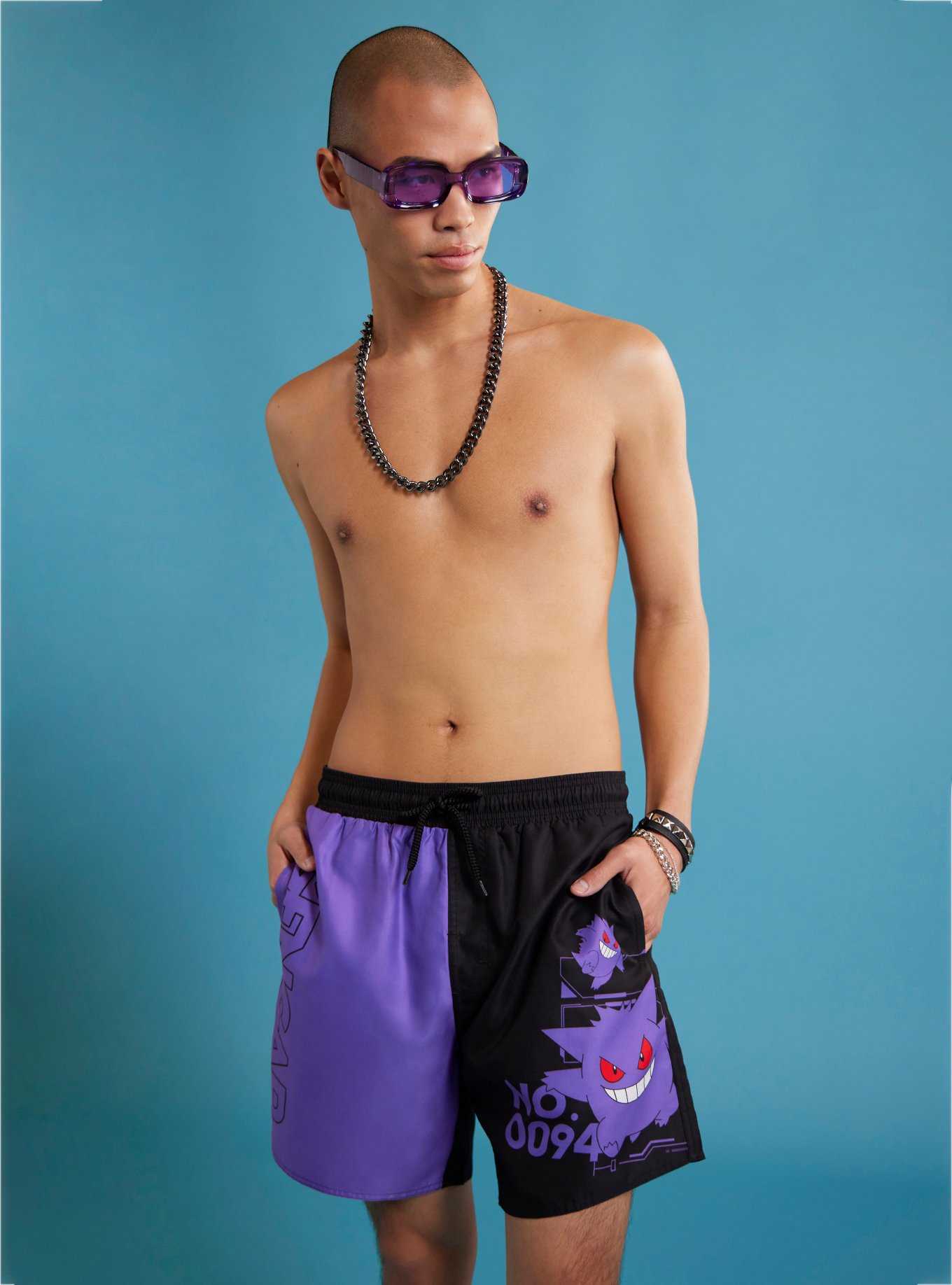 Pokemon Gengar Split Swim Trunks, , hi-res