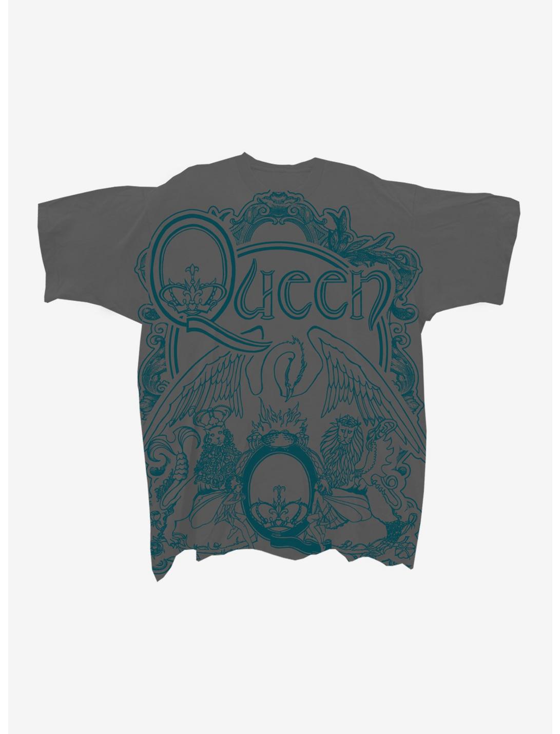 Queen Crest Jumbo Graphic Boyfriend Fit Girls T-Shirt, CHARCOAL, hi-res