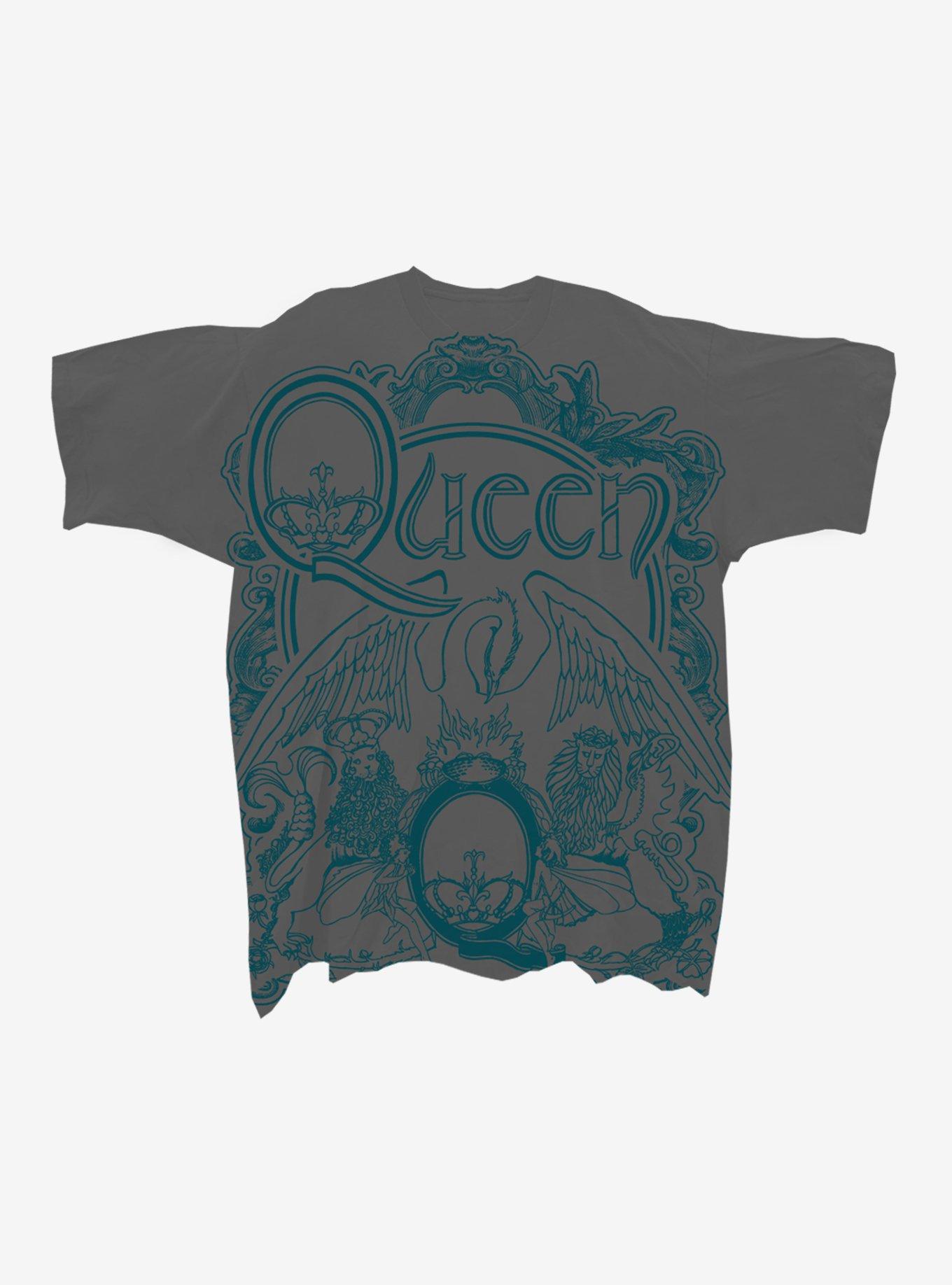 Queen Crest Jumbo Graphic Boyfriend Fit Girls T-Shirt, CHARCOAL, hi-res