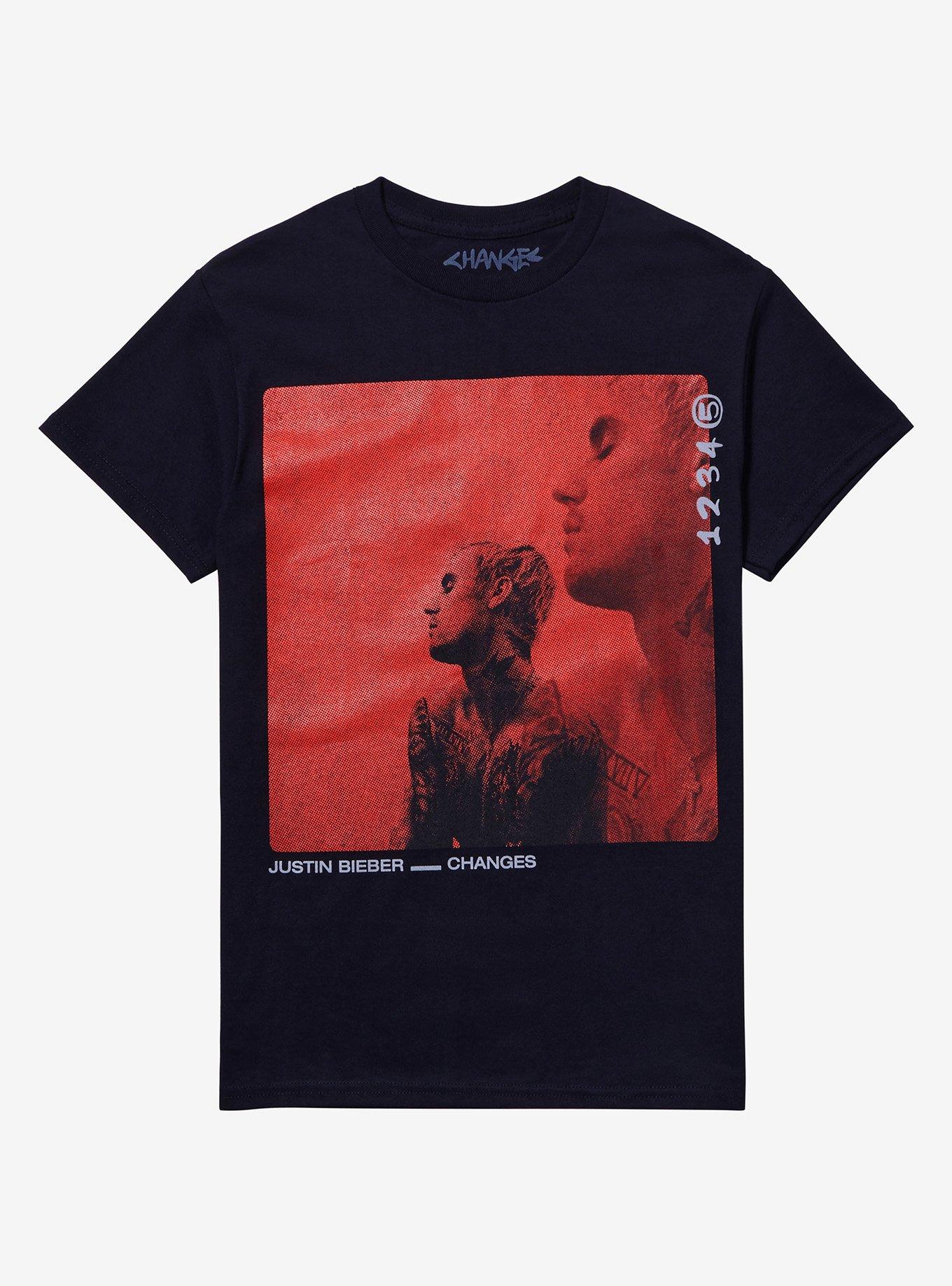 Justin Bieber Changes Album Cover Boyfriend Fit Girls T-Shirt, BLACK, hi-res