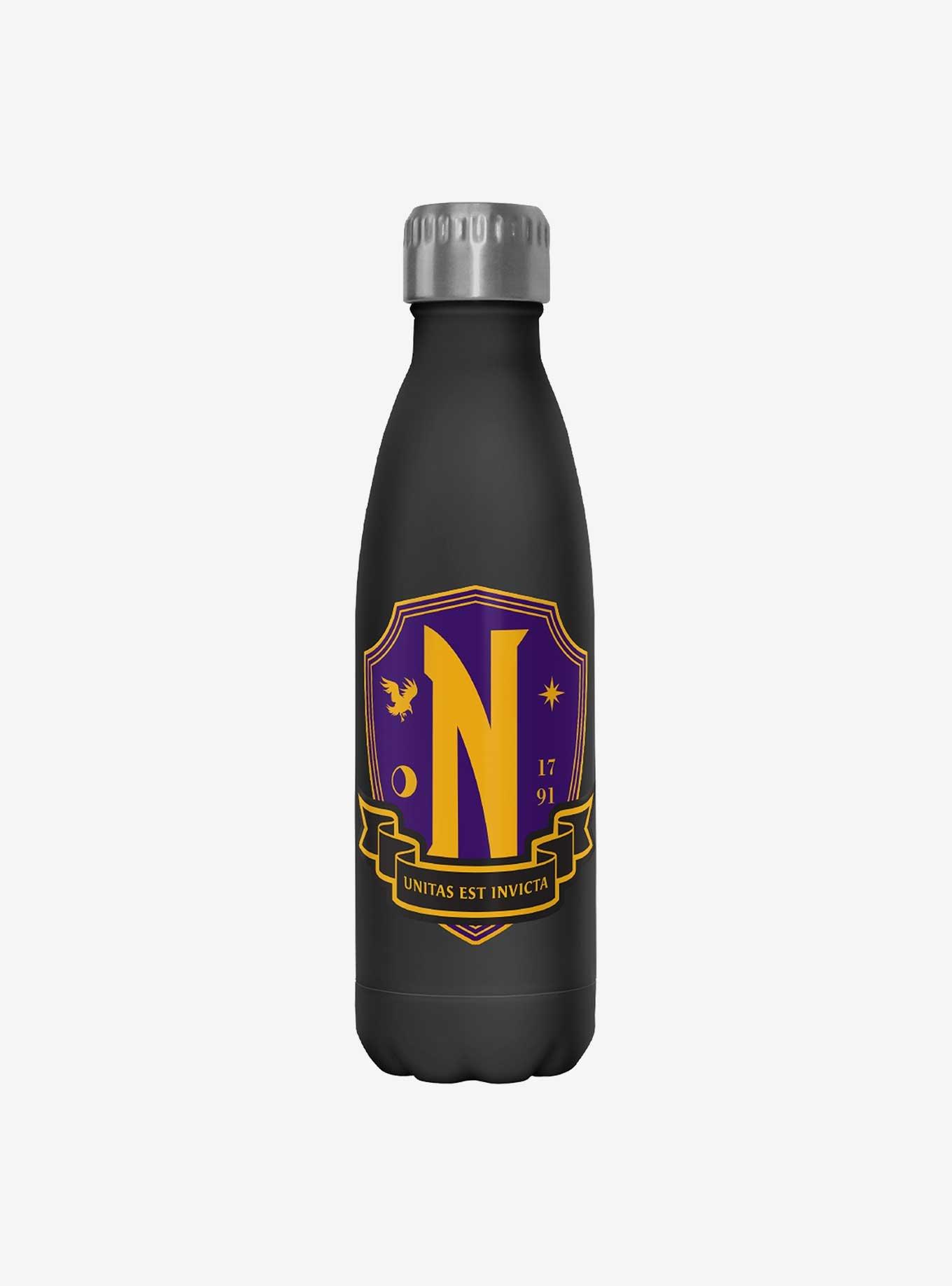 Wednesday Nevermore Academy Crest Water Bottle, , hi-res