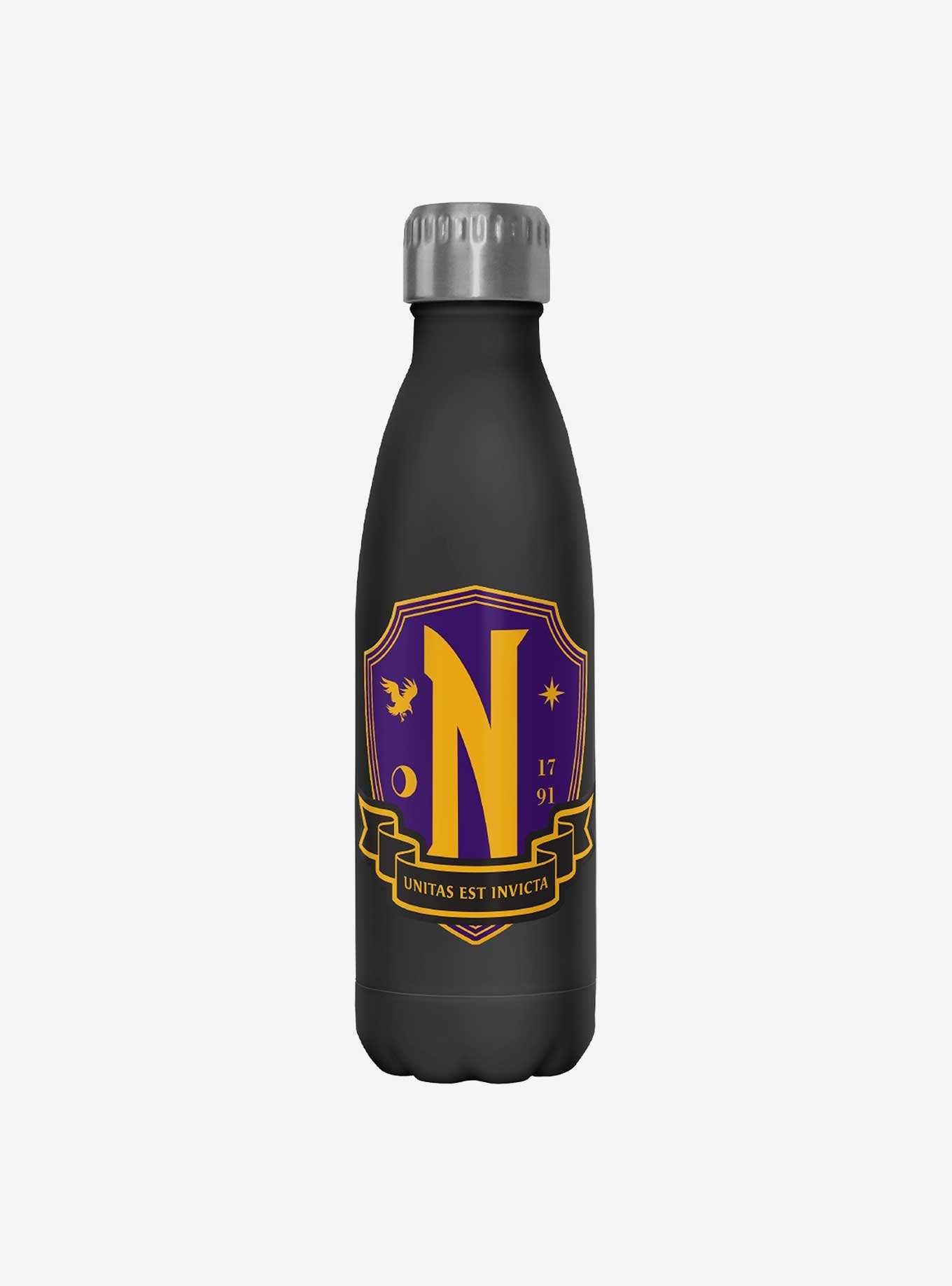Wednesday Nevermore Academy Crest Water Bottle, , hi-res