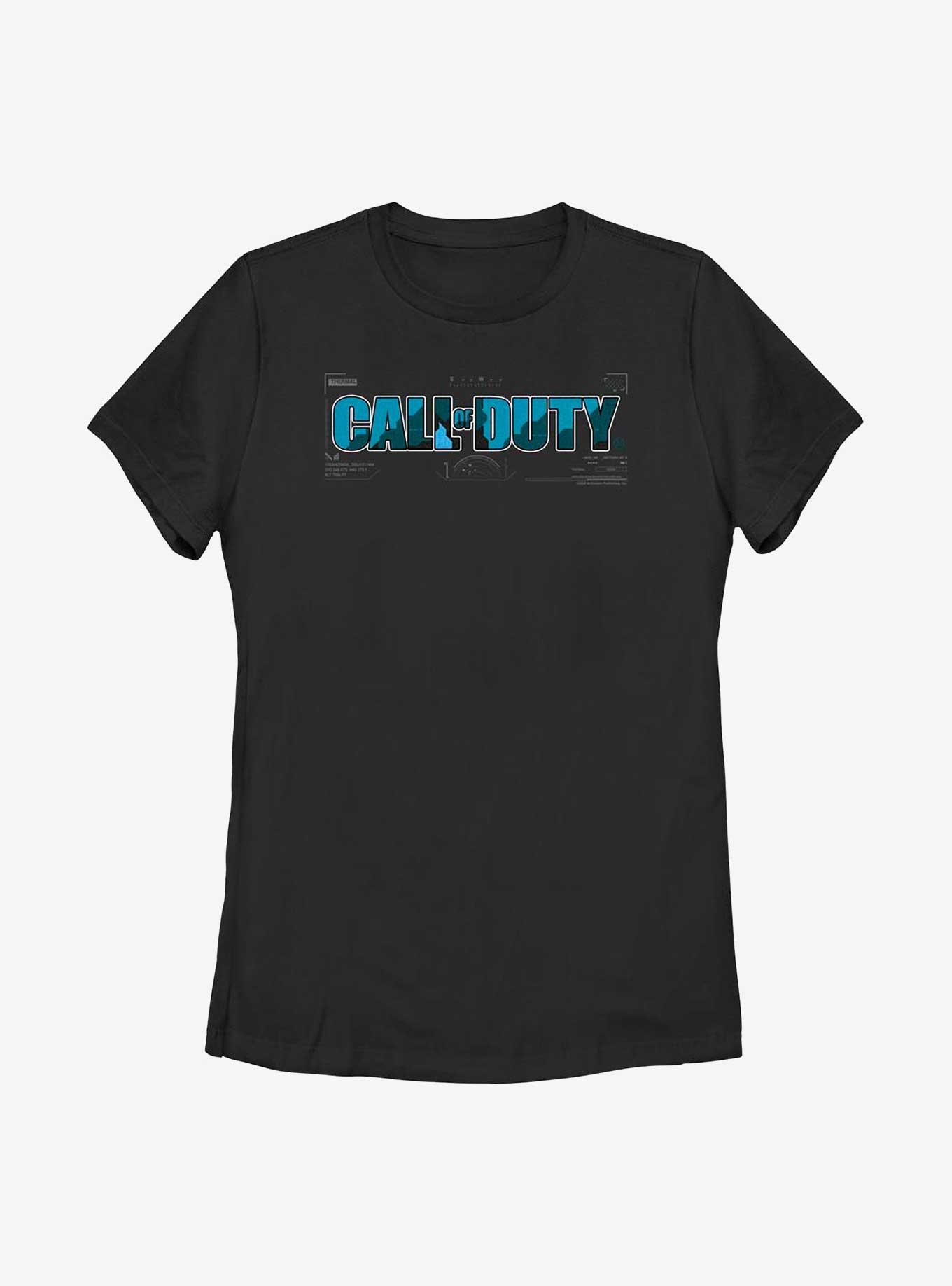 Call of Duty Aqua Camo Logo Womens T-Shirt, BLACK, hi-res