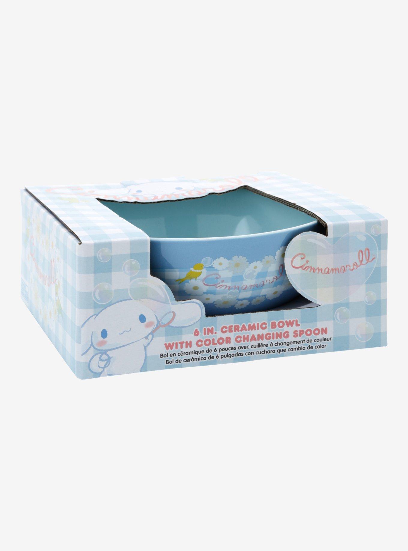 Cinnamoroll Gingham Ceramic Bowl With Color-Changing Spoon, , hi-res