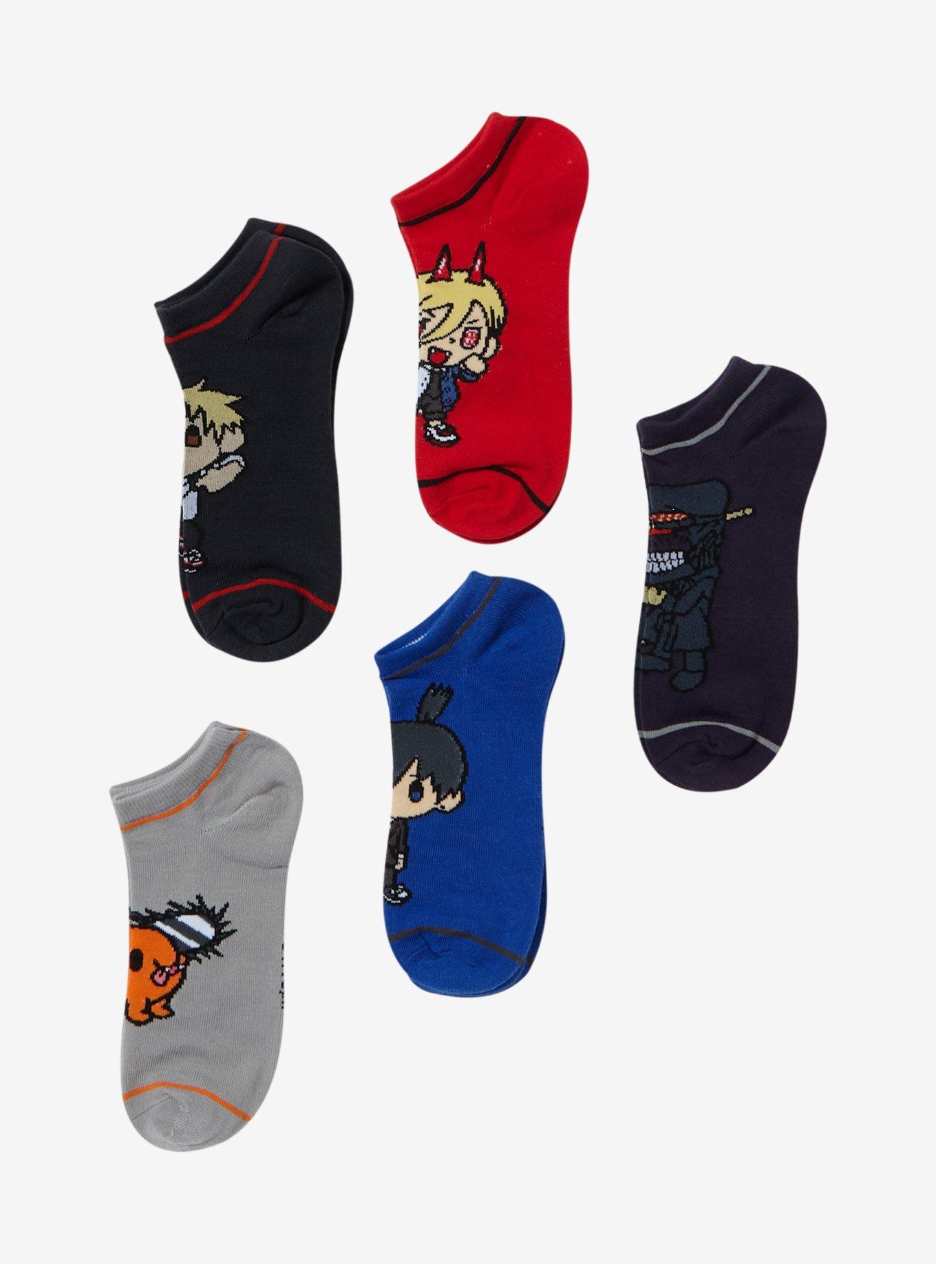 Chainsaw Man Chibi Characters No-Show Socks 5 Pair, , hi-res