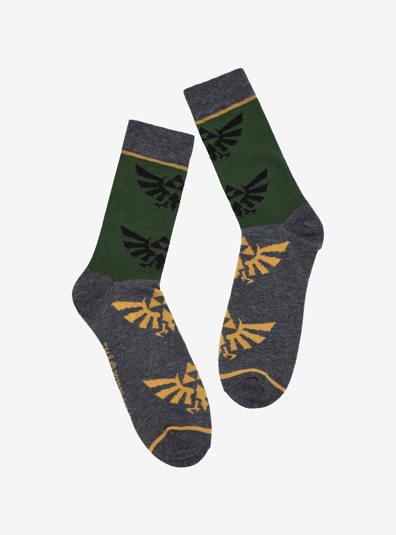 The Legend Of Zelda Triforce Logo Crew Socks, , hi-res