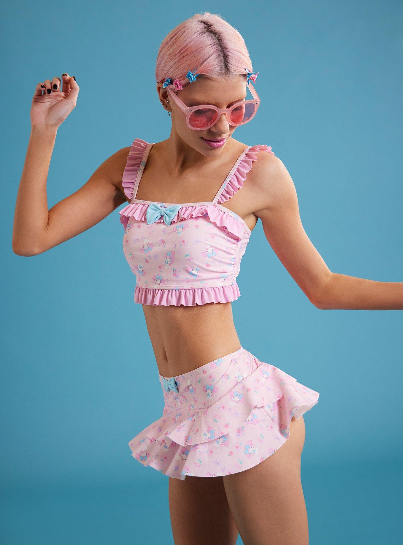 My Melody Sweets Ruffle Swim Top, MULTI, hi-res