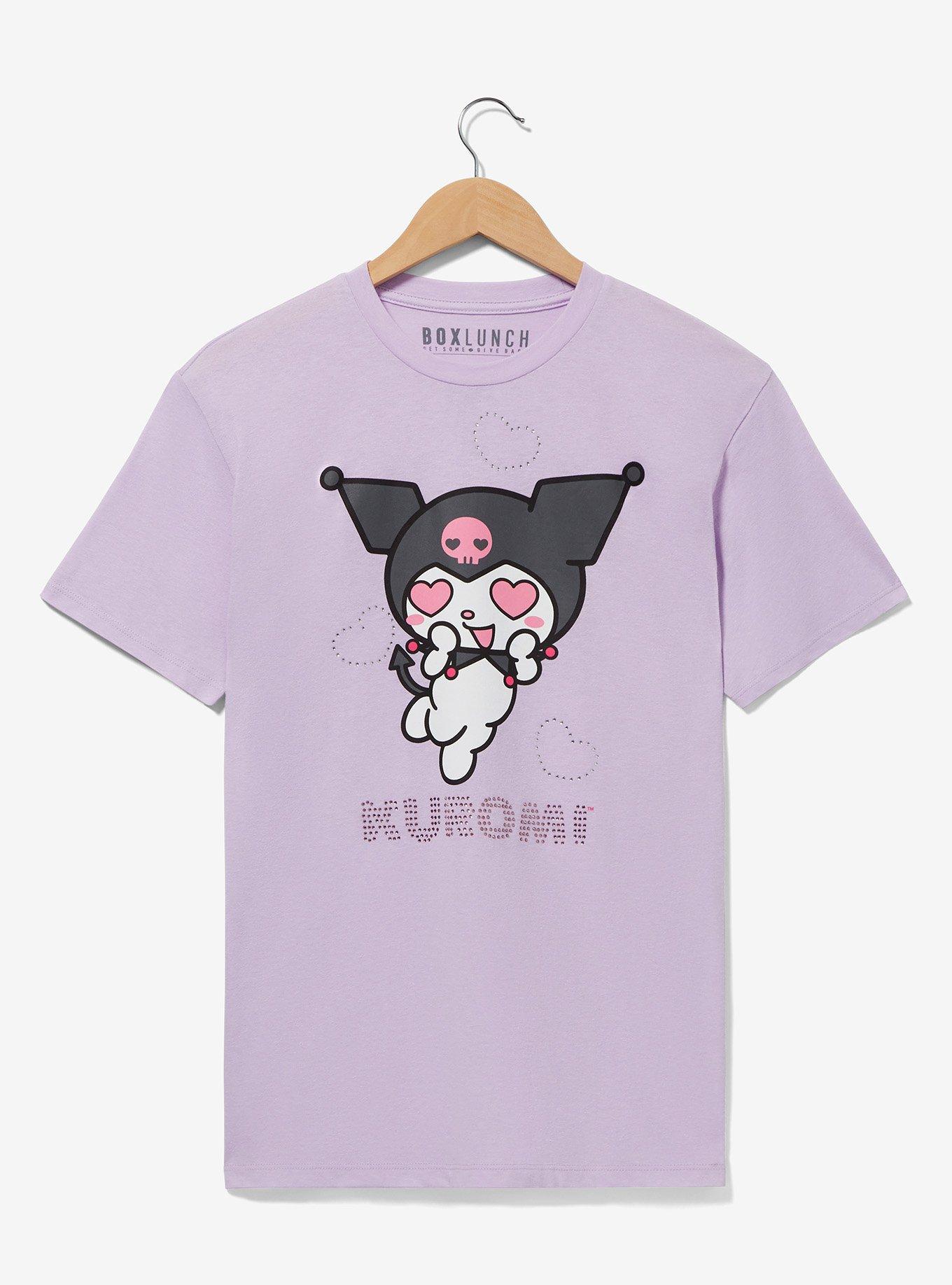 【emis】25HS新作★HEART RHINESTONE T-SHIRT Sanrio Kuromi Rhinestone Heart Portrait Women's T-Shirt