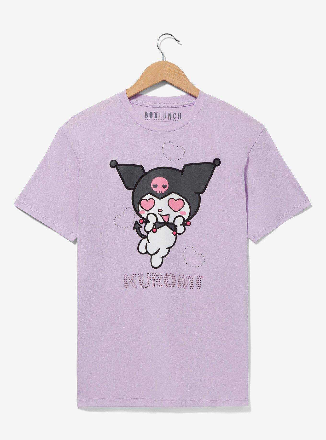 Sanrio Kuromi Rhinestone Heart Portrait Women's T-Shirt - BoxLunch Exclusive, LILAC, hi-res