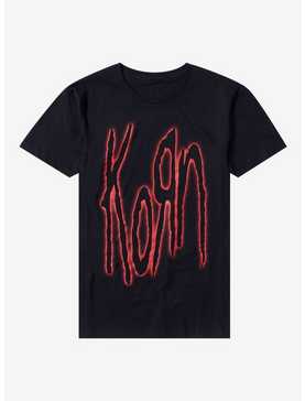 Korn Red Outlined Logo Boyfriend Fit Girls T-Shirt, , hi-res