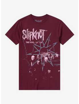 Slipknot The End, So Far Burgundy Boyfriend Fit Girls T-Shirt, , hi-res