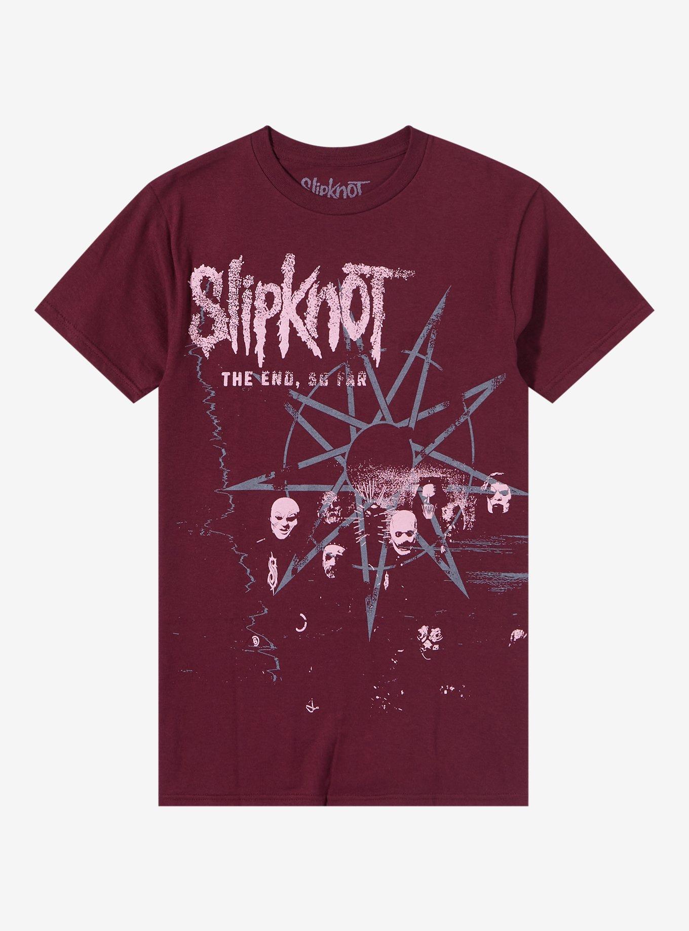 Slipknot The End, So Far Burgundy Boyfriend Fit Girls T-Shirt, BURGUNDY, hi-res