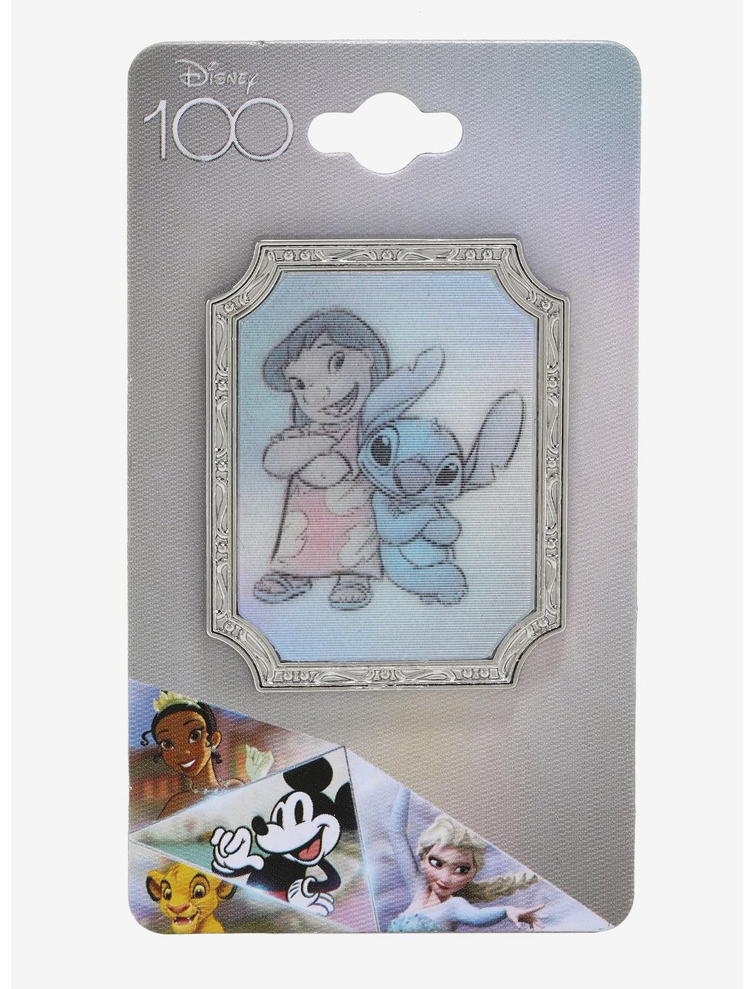 Loungefly Disney100 Lilo & Stitch Sketch Lenticular Pin - BoxLunch Exclusive, , hi-res