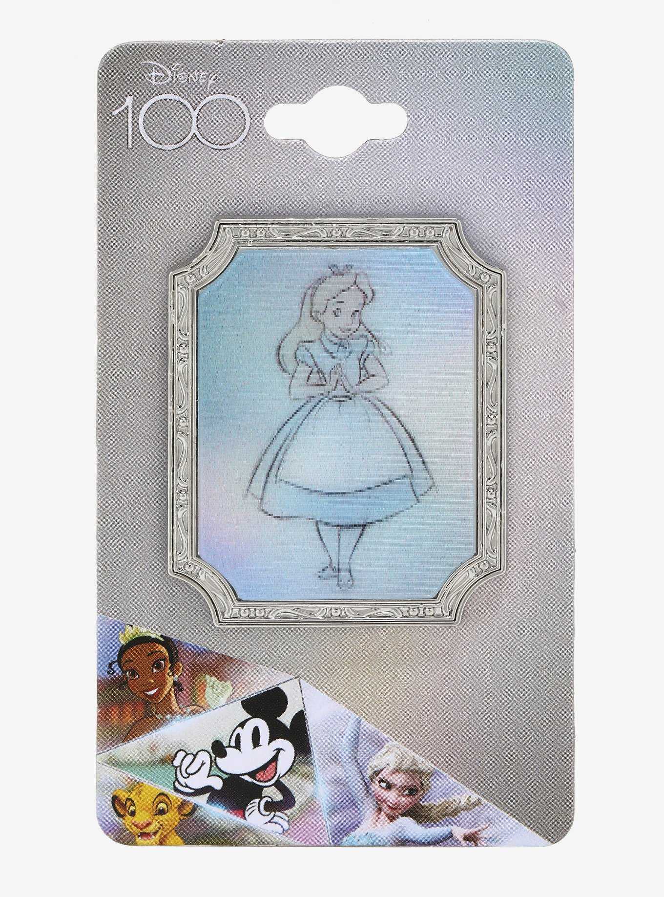 Loungefly Disney100 Alice in Wonderland Alice Sketch Lenticular Pin - BoxLunch Exclusive, , hi-res