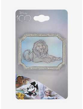 Loungefly Disney100 The Lion King Mufasa and Simba Sketch Lenticular Pin - BoxLunch Exclusive, , hi-res