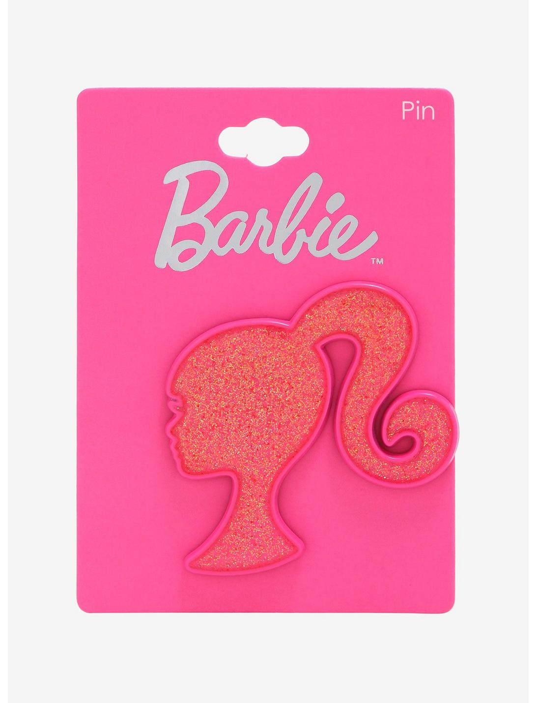 Barbie Silhouette Glitter Enamel Pin - BoxLunch Exclusive, , hi-res