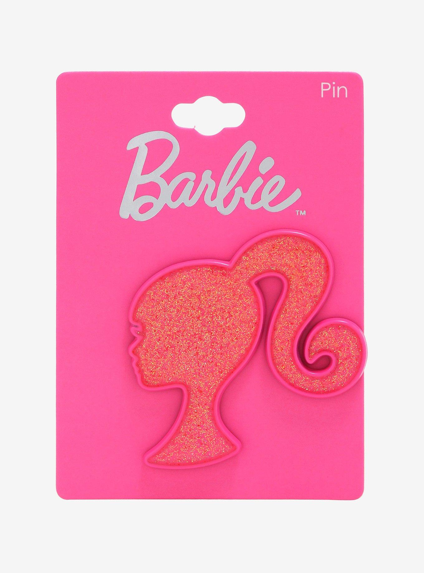 Barbie Silhouette Glitter Enamel Pin - BoxLunch Exclusive, , hi-res