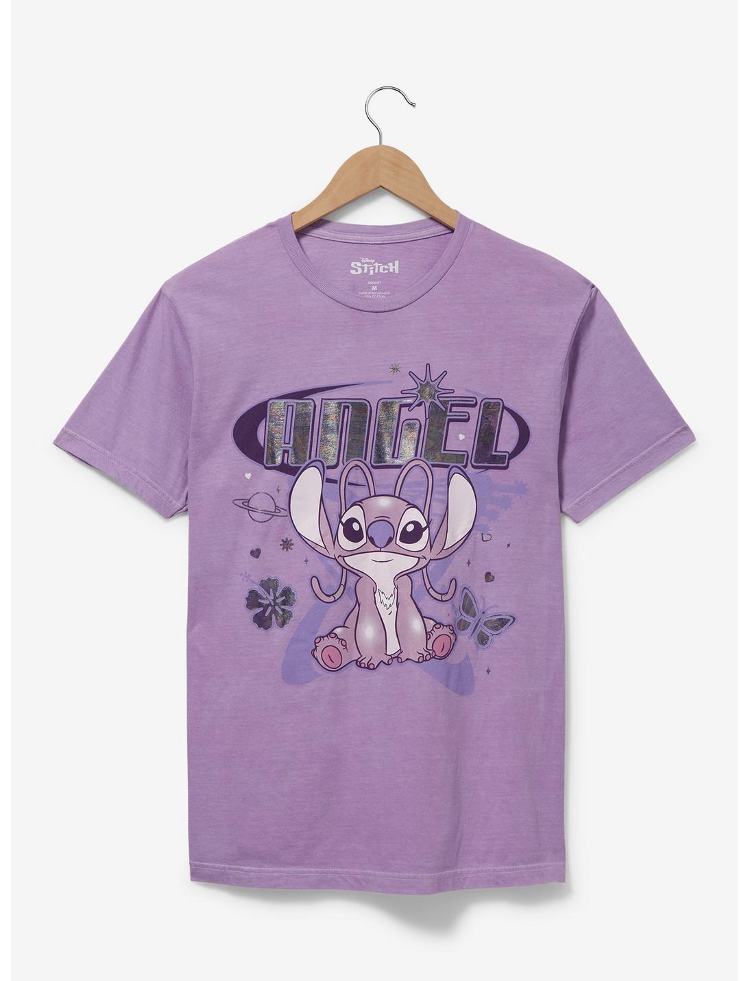 Disney Lilo & Stitch: The Series Angel Holographic Portrait Women's T-Shirt - BoxLunch Exclusive, LILAC, hi-res