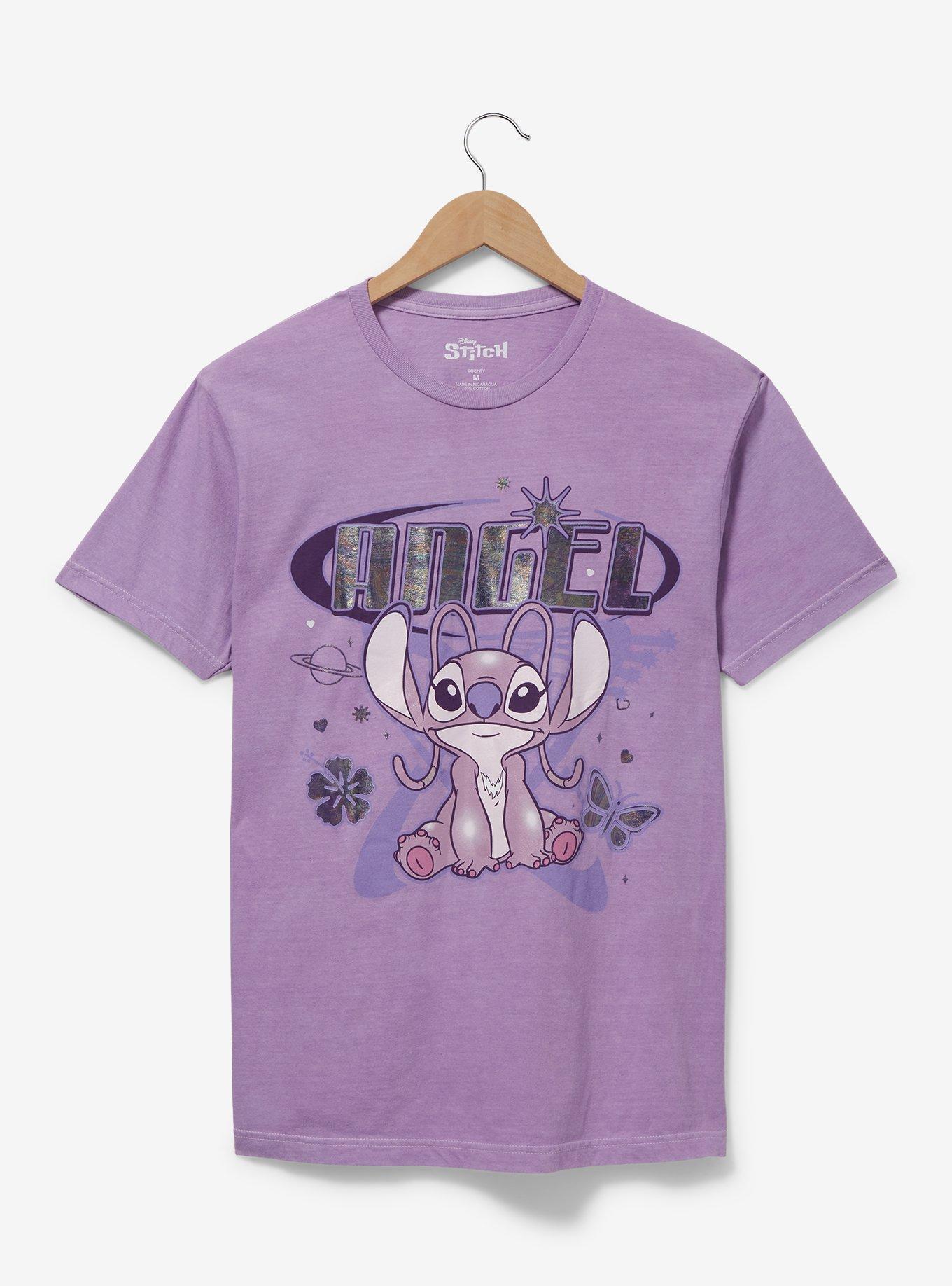 Disney Lilo & Stitch: The Series Angel Holographic Portrait Women's T-Shirt - BoxLunch Exclusive, LILAC, hi-res