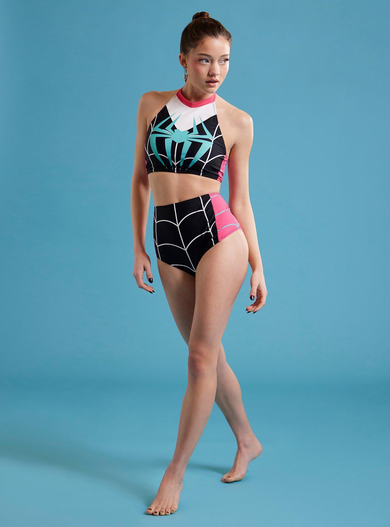 Marvel Spider Man Across The Spider Verse Spider Gwen High Waisted Swim Bottoms