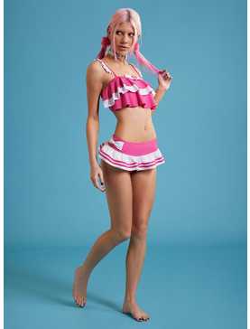 Barbie Pink & White Ruffle Skirted Swim Bottoms, , hi-res