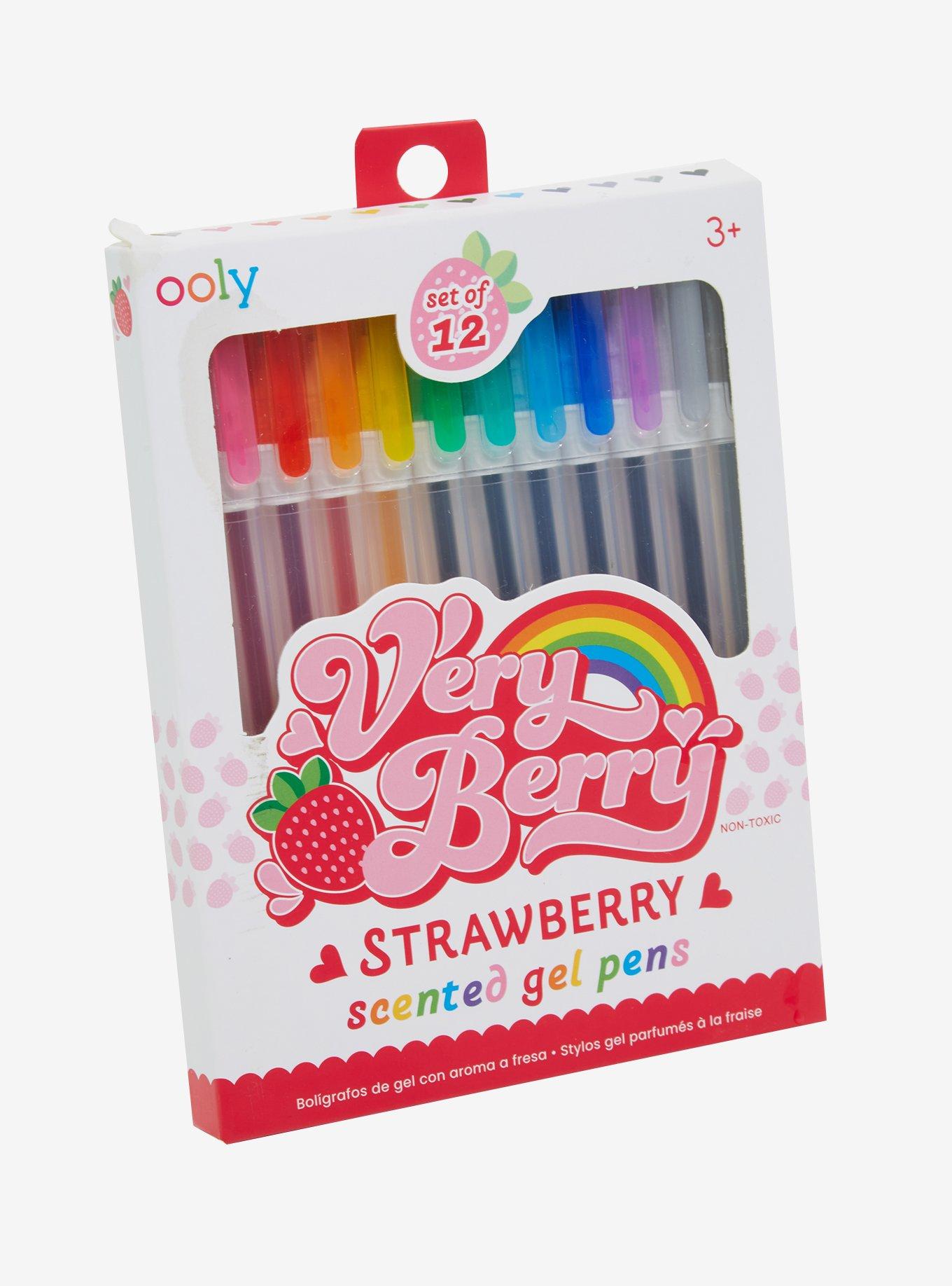 Rainbow Strawberry Scented Gel Pen Set