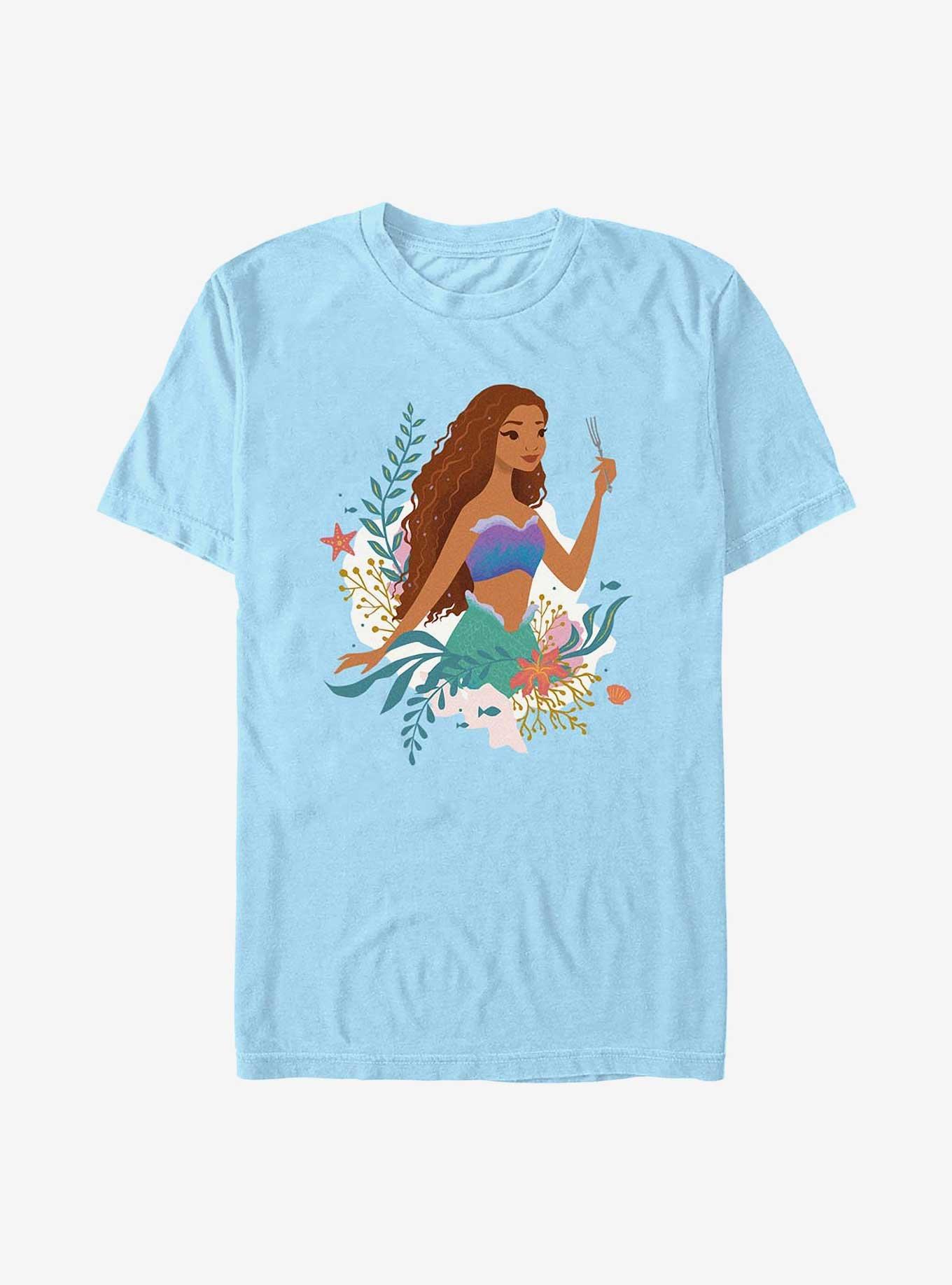 Disney The Little Mermaid Ariel With A Fork Extra Soft T-Shirt, LT BLUE, hi-res