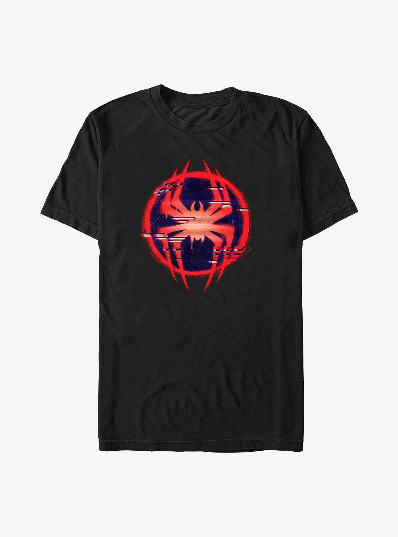 Marvel Spider-Man Glitch Spider Symbol Extra Soft T-Shirt, BLACK, hi-res