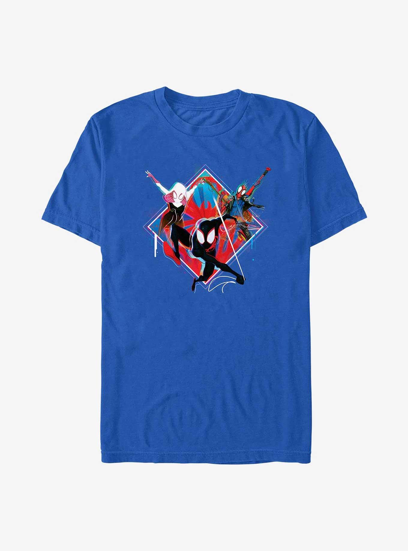 Marvel Spider-Man Trio Across Spideverse Extra Soft T-Shirt, ROYAL, hi-res