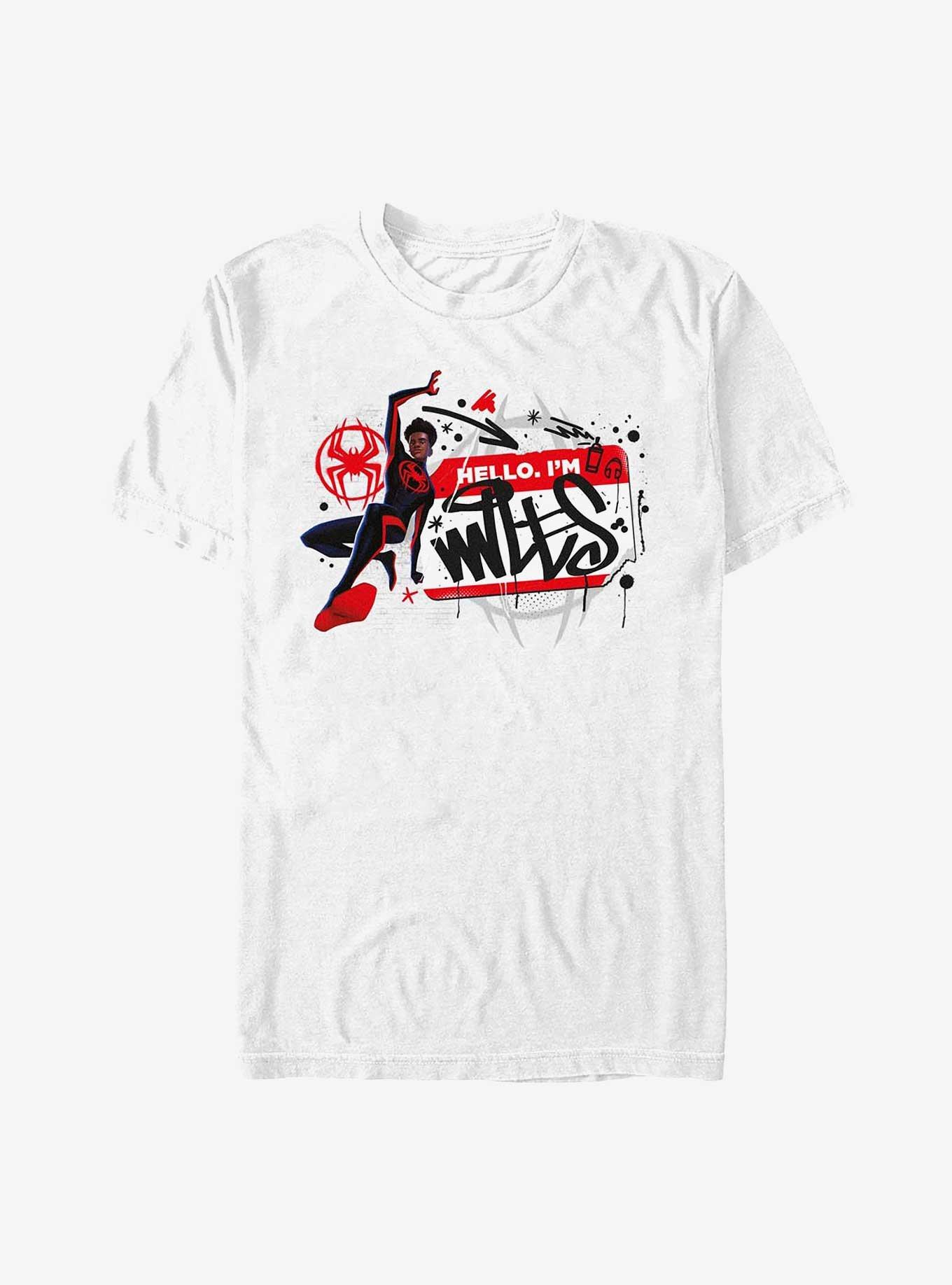 Marvel Spider-Man Miles Name Tag Heavyweight T-Shirt