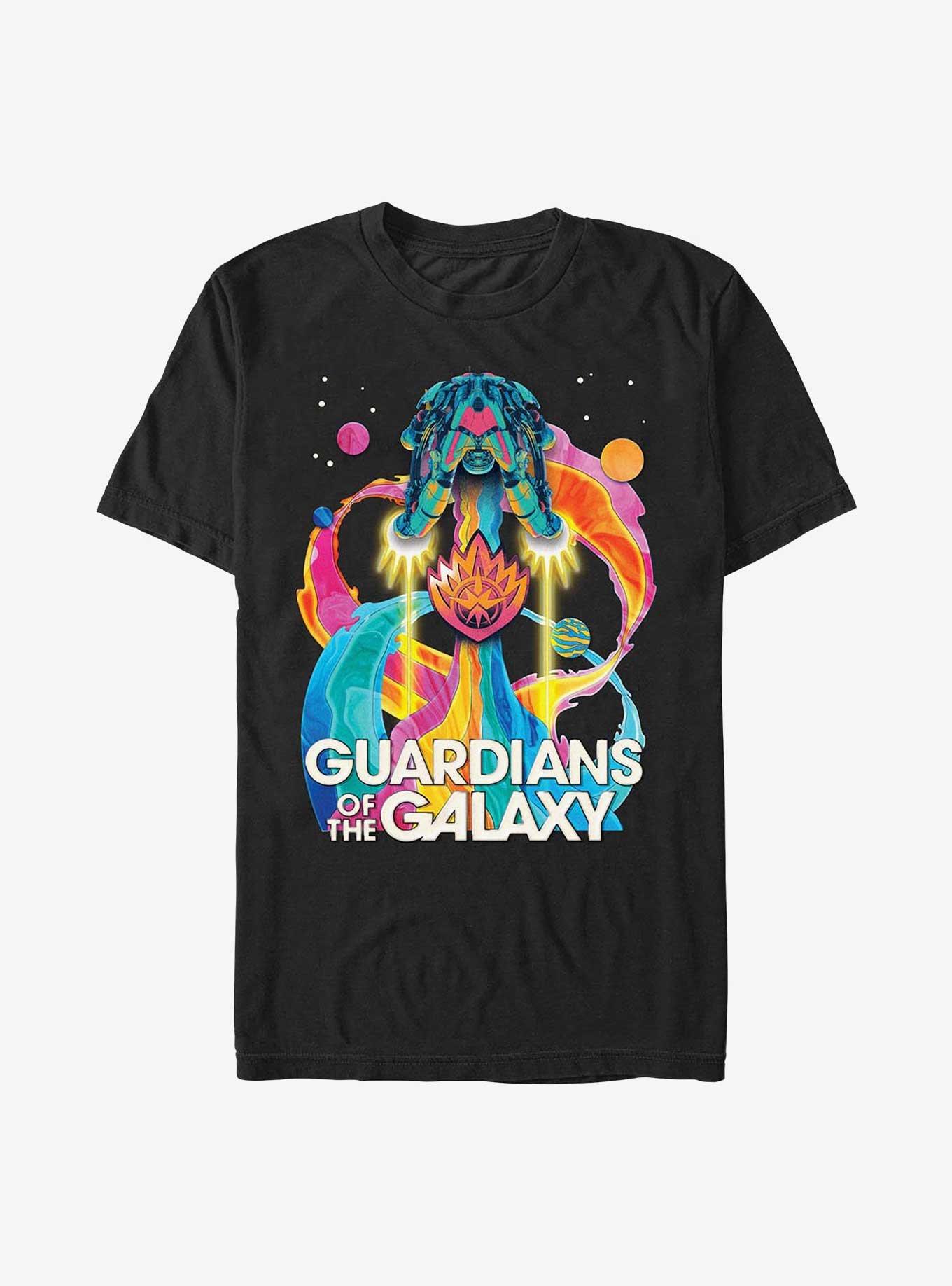 Marvel Guardians Of The Galaxy Psychedelic Ship Extra Soft T-Shirt, BLACK, hi-res