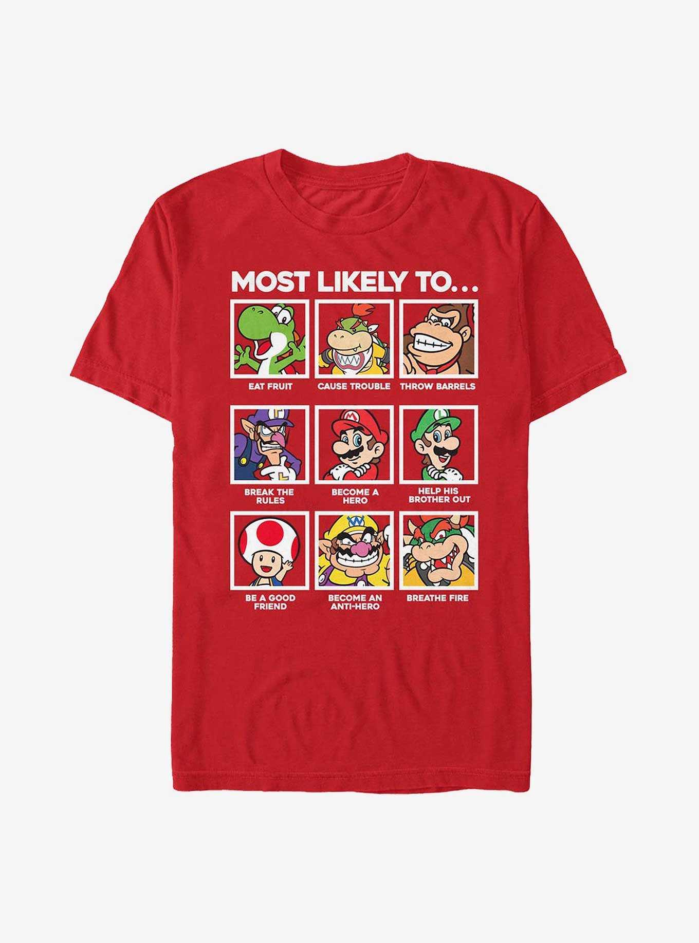 Nintendo Super Mario Most Likely To Extra Soft T-Shirt, , hi-res