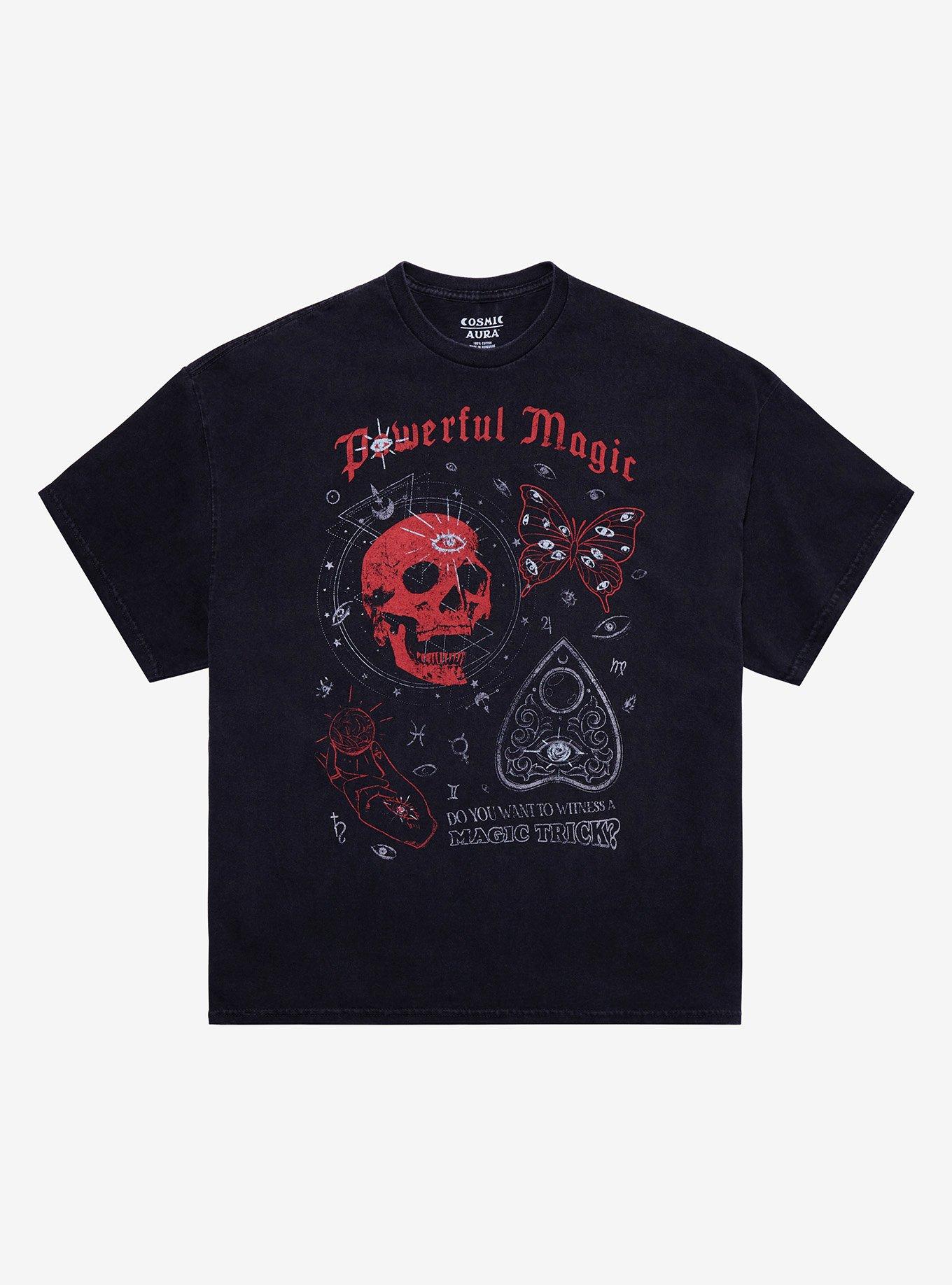 Cosmic Aura Powerful Magic Oversized T-Shirt, RED, hi-res