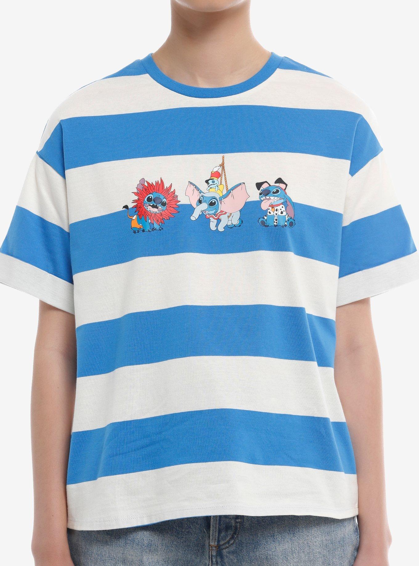 Her Universe Disney Stitch Character Mashup Stripe Girls Oversized T-Shirt, MULTI, hi-res