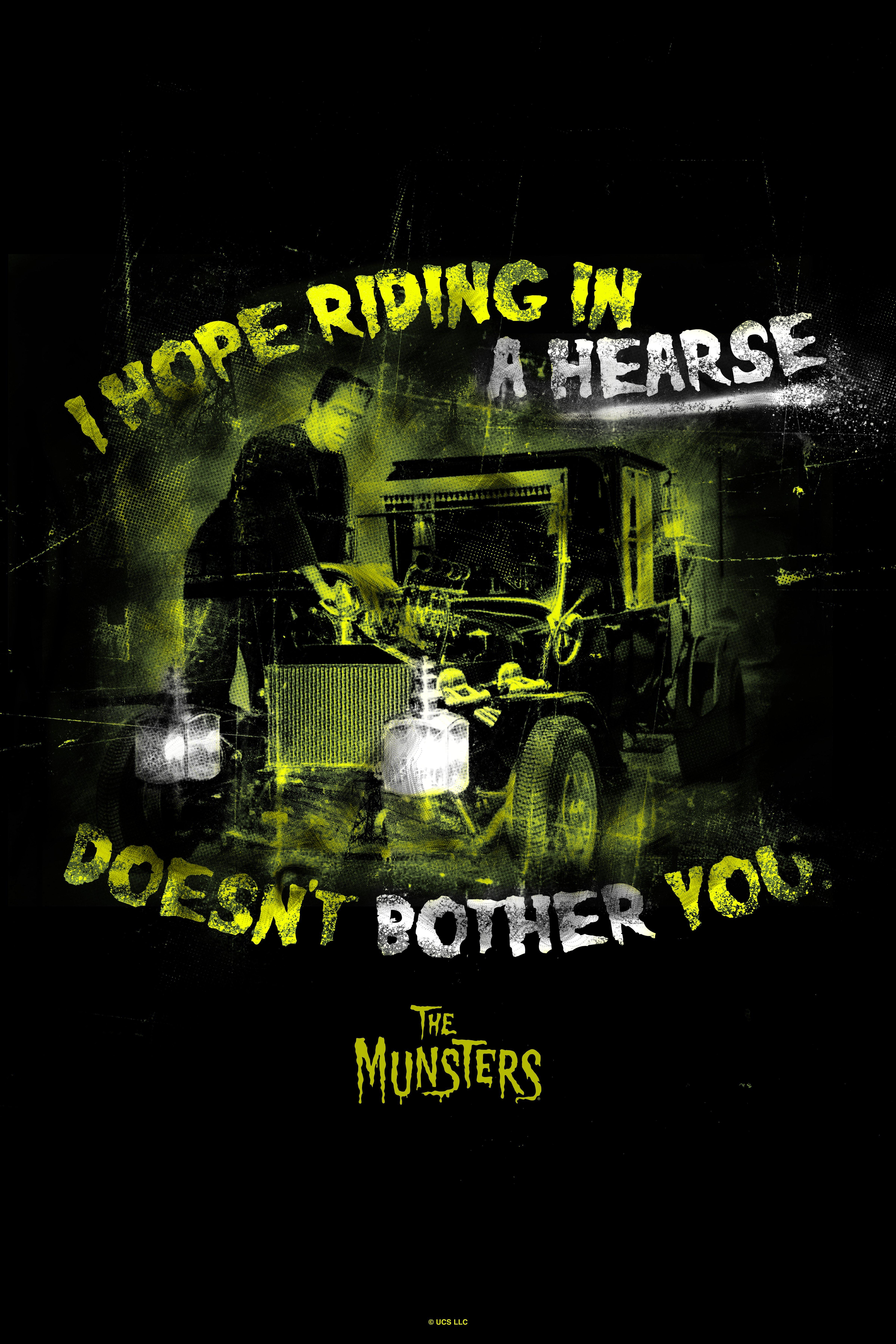 The Munsters Riding In A Hearse Poster - WHITE | Hot Topic