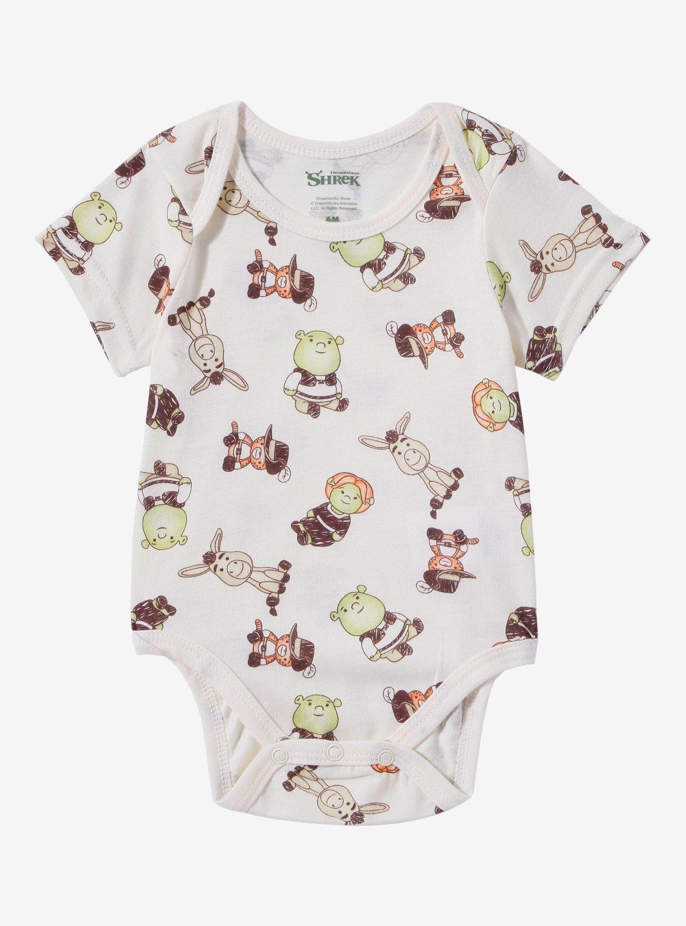 DreamWorks Shrek Characters Allover Print Infant One-Piece - BoxLunch Exclusive, NATURAL, hi-res