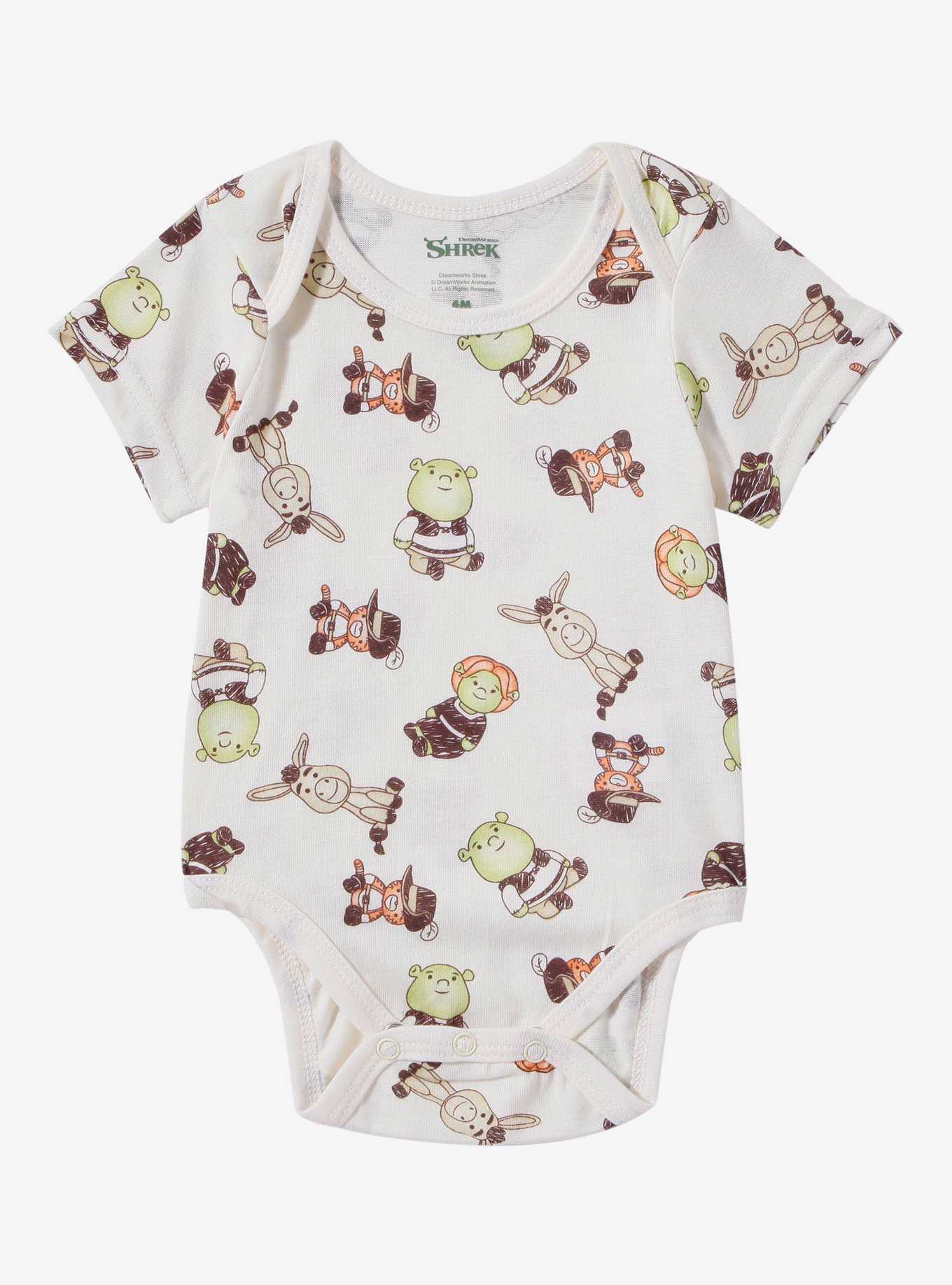 DreamWorks Shrek Characters Allover Print Infant One-Piece - BoxLunch Exclusive, , hi-res