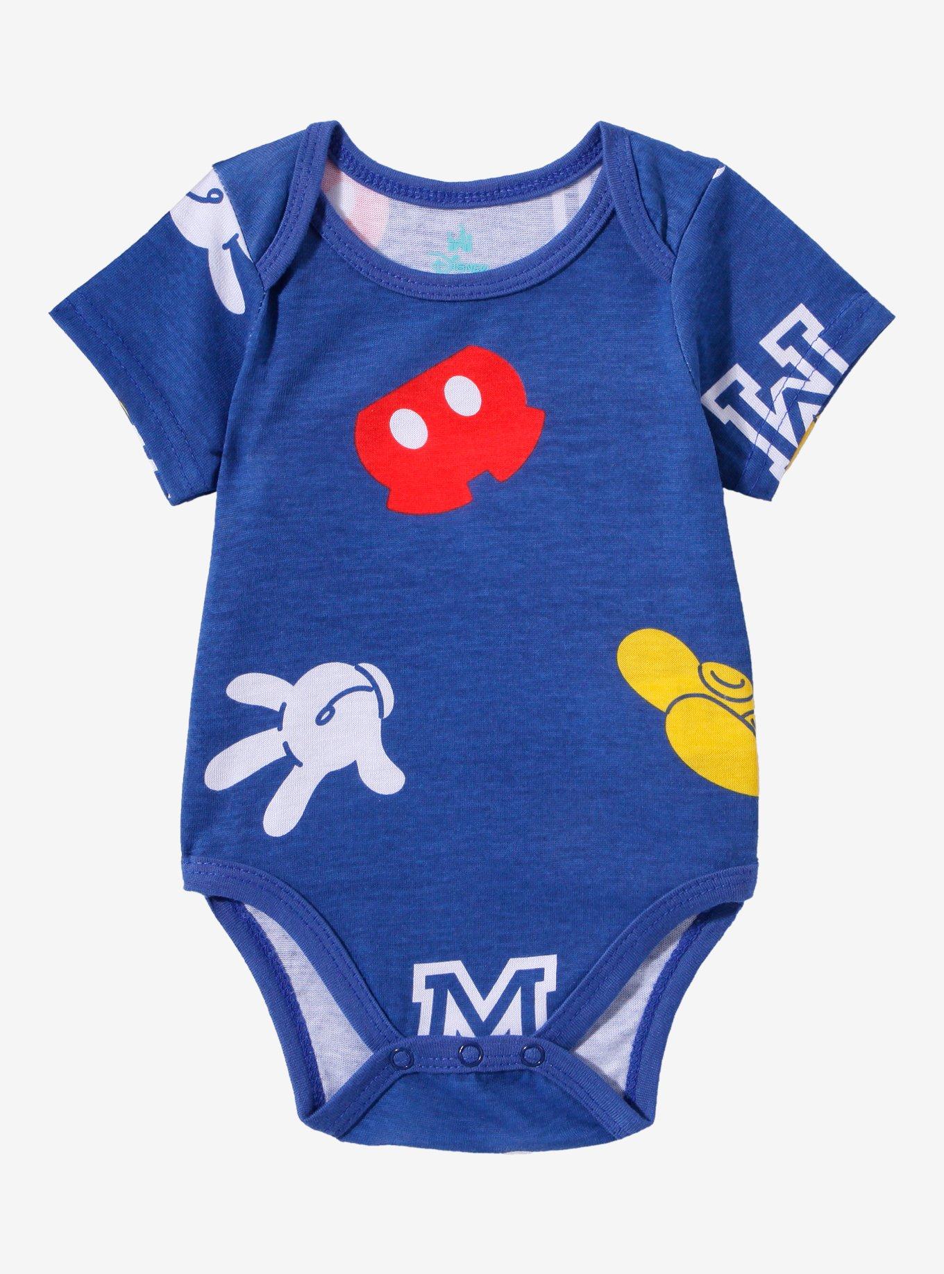 Disney Mickey Mouse Icons Allover Print Infant One-Piece - BoxLunch Exclusive, , hi-res