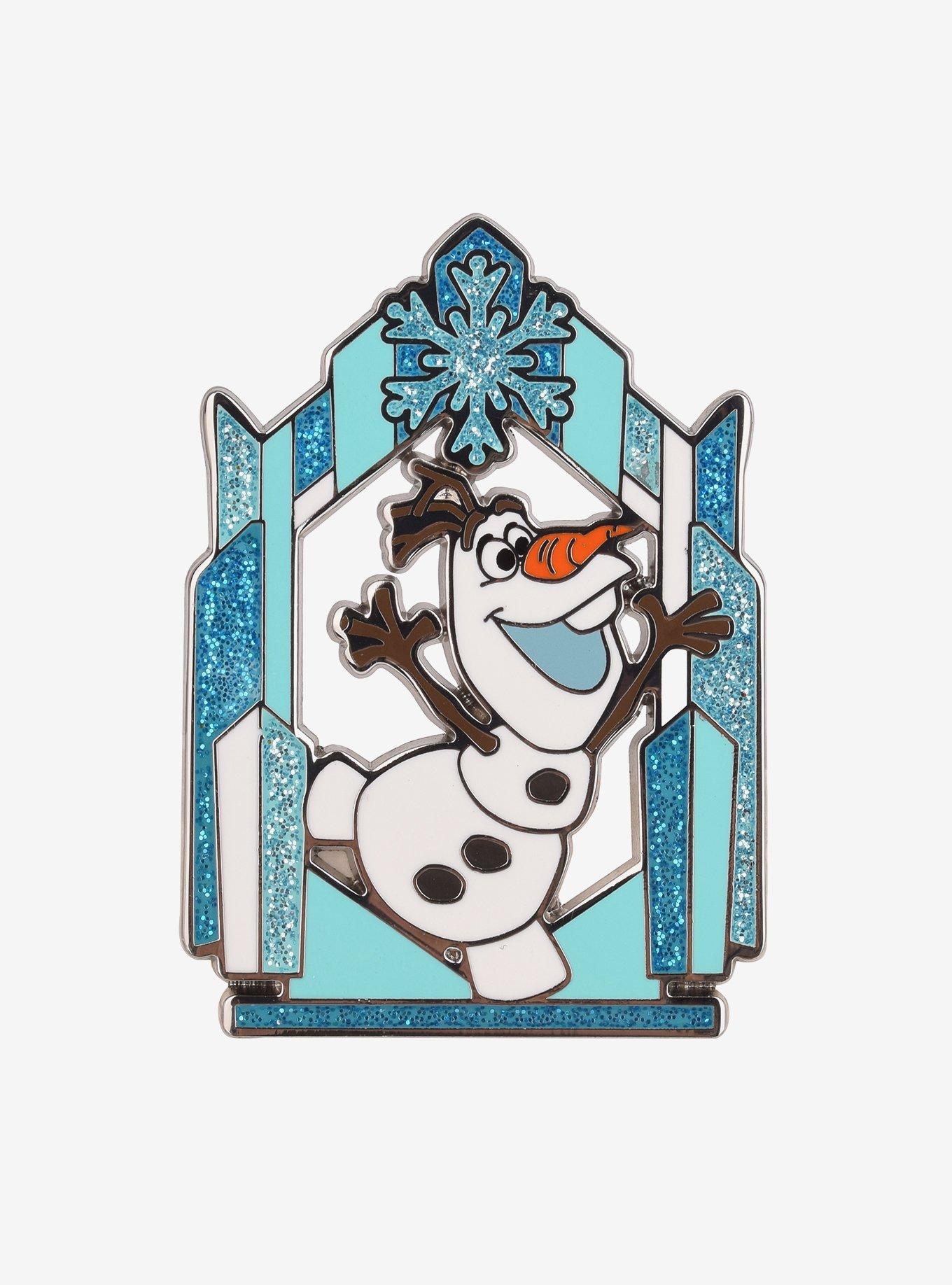 Disney Frozen Olaf Glitter Snowflake Enamel Pin - BoxLunch Exclusive, , hi-res