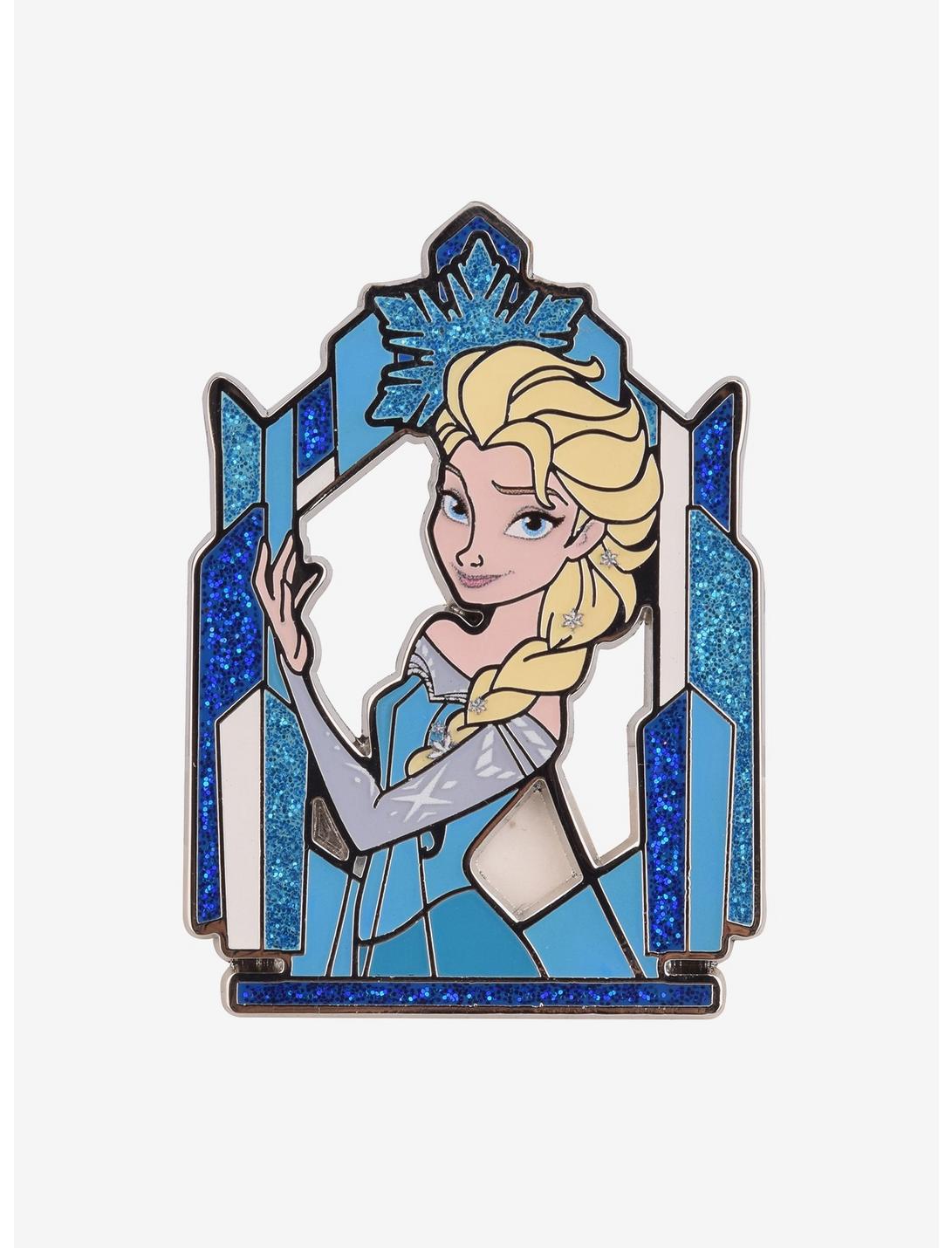Disney Frozen Elsa Glitter Frame Enamel Pin - BoxLunch Exclusive, , hi-res