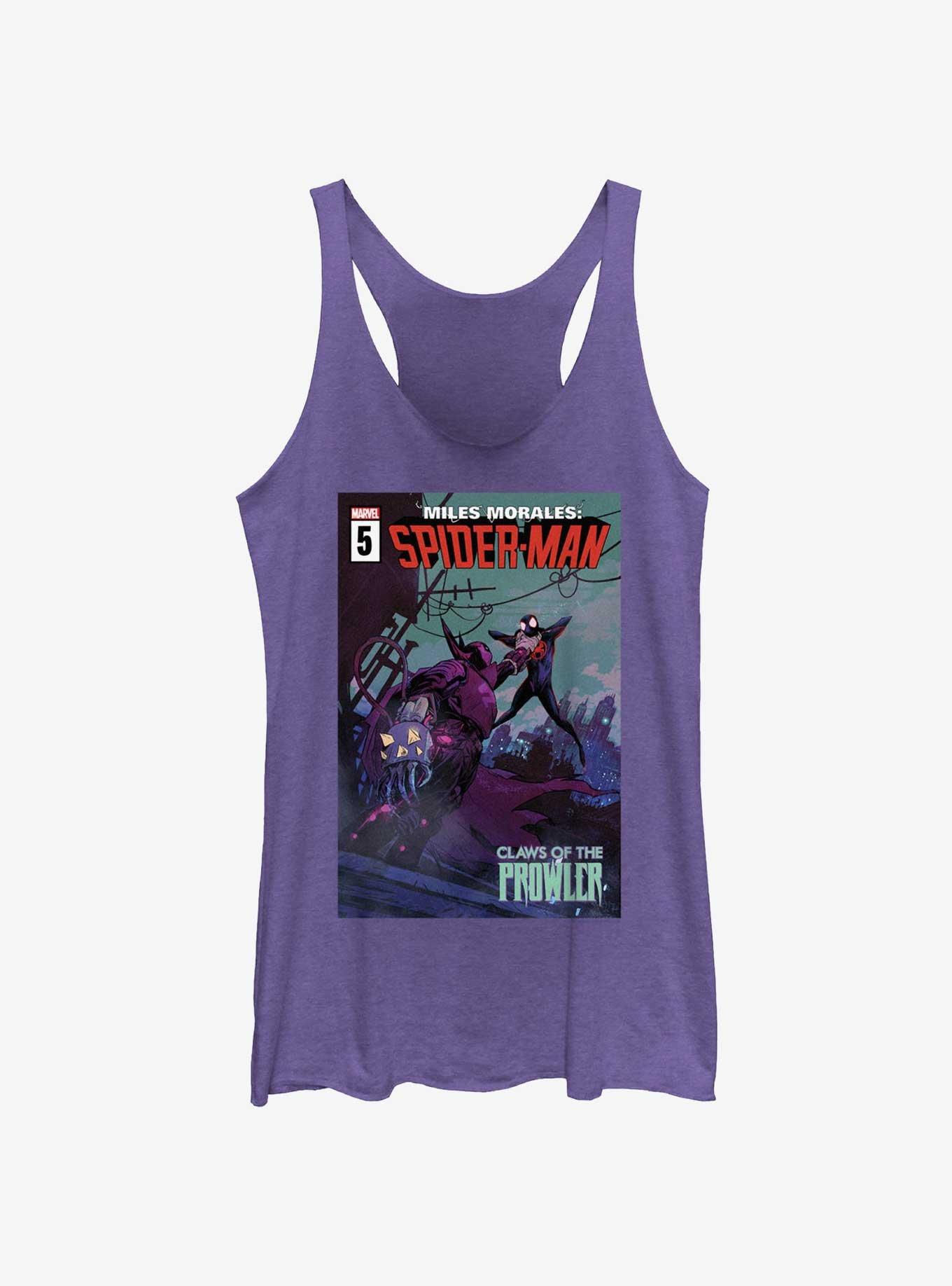 Spider-Man Claws Of The Prowler Girls Raw Edge Tank, PUR HTR, hi-res
