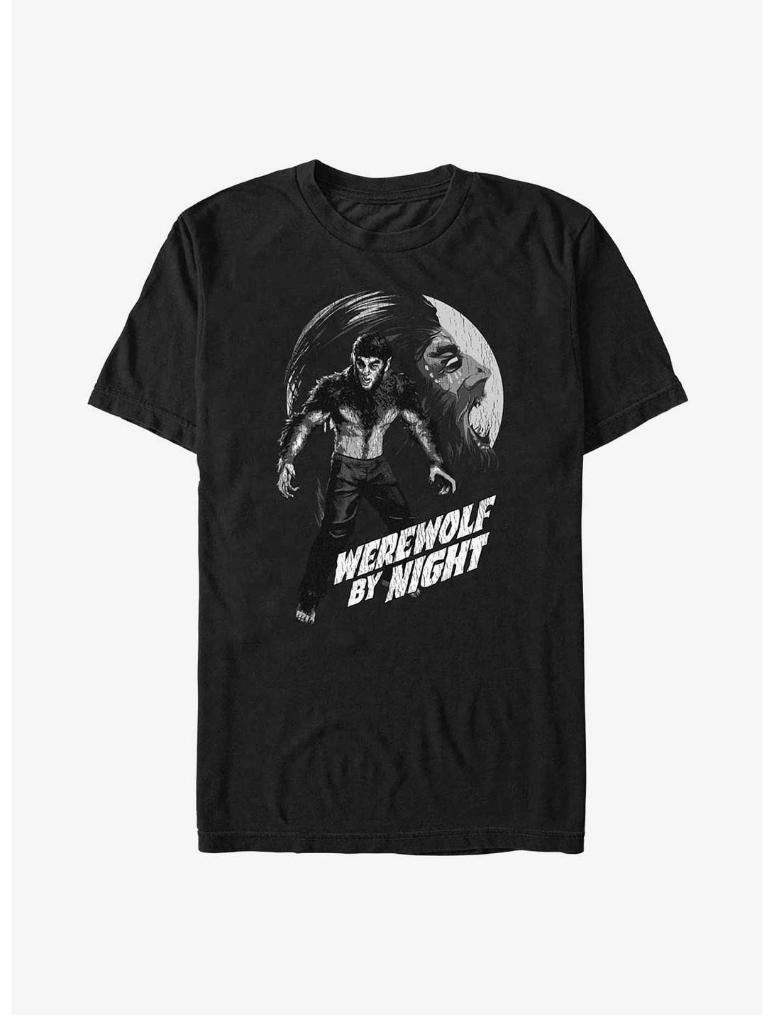 Marvel Werewolf By Night Howling At Night Big & Tall T-Shirt, BLACK, hi-res