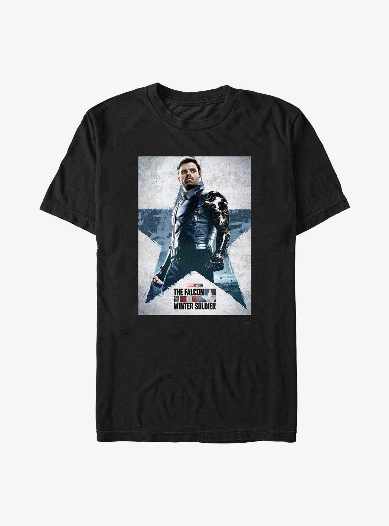 Boy's Marvel The Falcon and the Winter Soldier Captain America Paint  T-Shirt - Navy Blue - Large