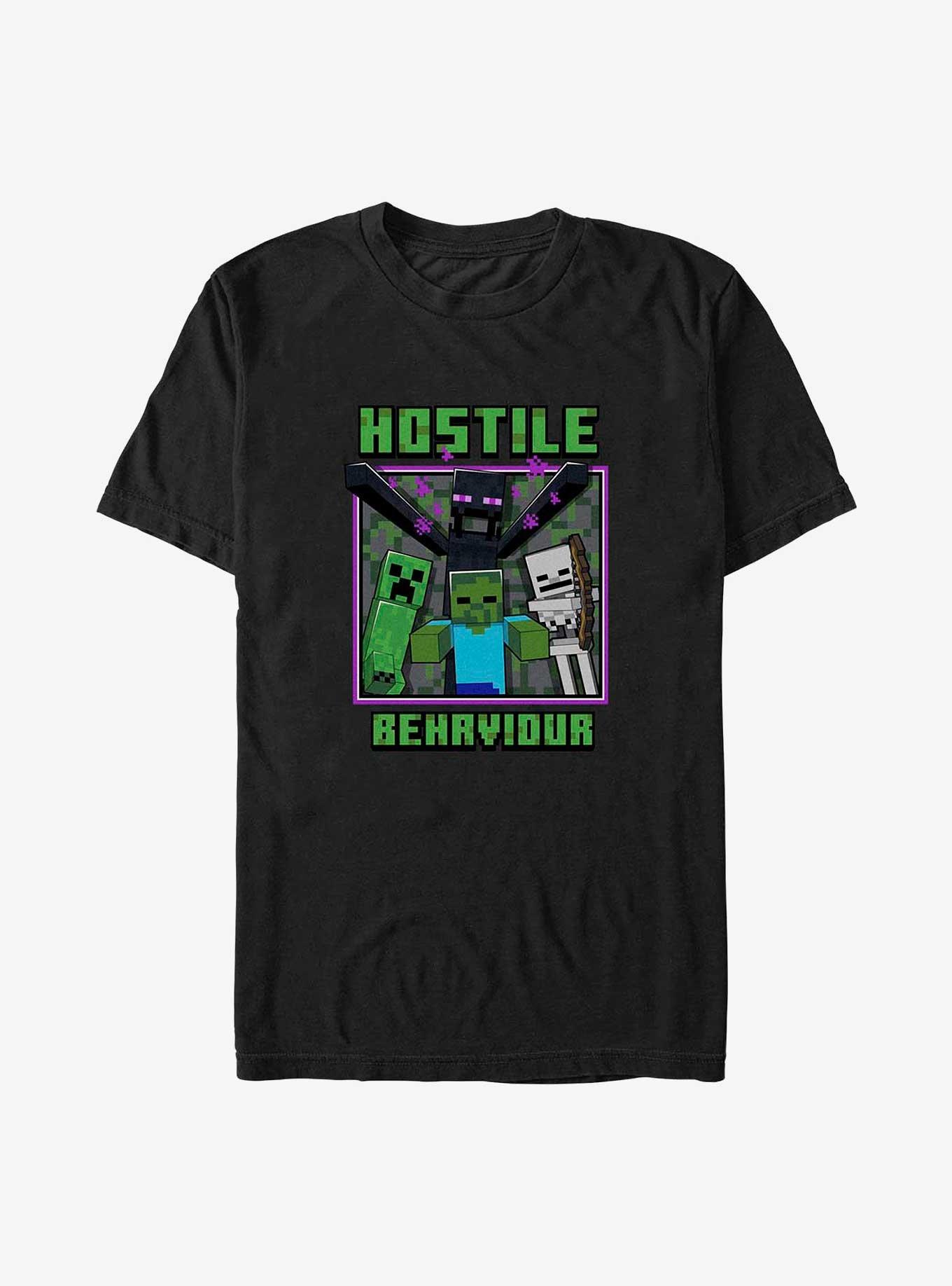 Minecraft Hostile Behavior Big & Tall T-Shirt, BLACK, hi-res